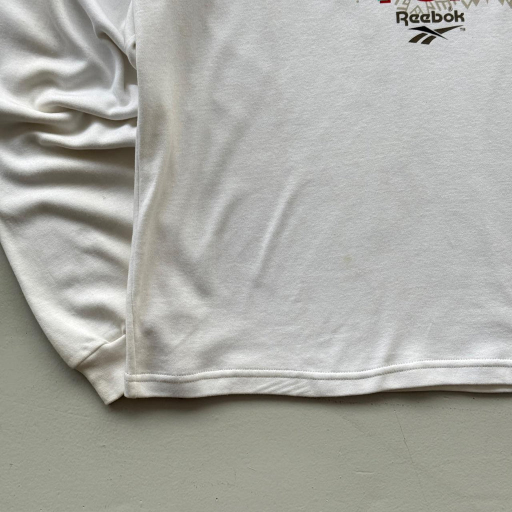 White Reebok 90's Deadstock Graphic Mock Neck Sweatshirt - XL