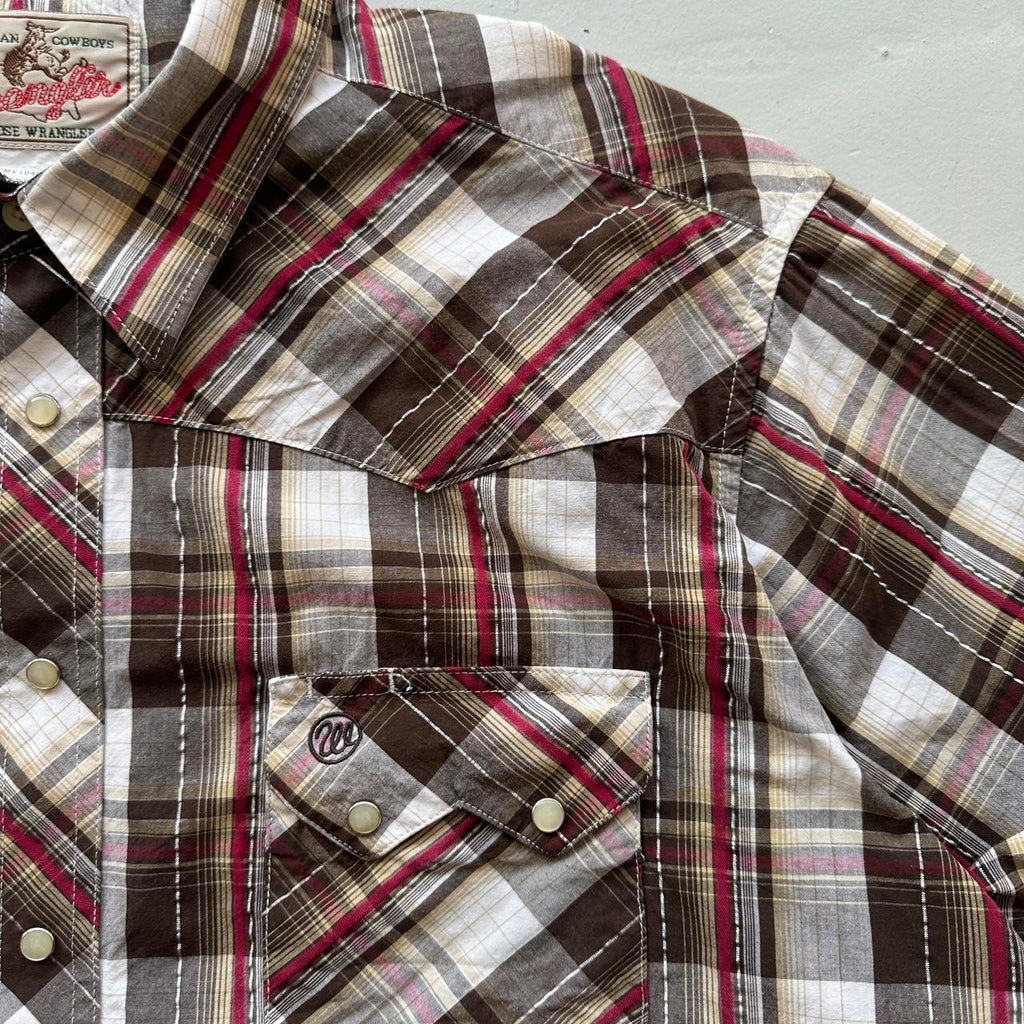 Wrangler Brown Patterned Western Vintage Shirt - XL