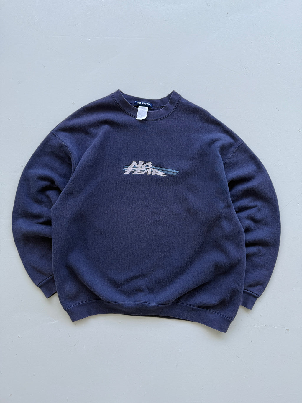 No Fear Embroidered Logo 90's Vintage Sweatshirt - Large
