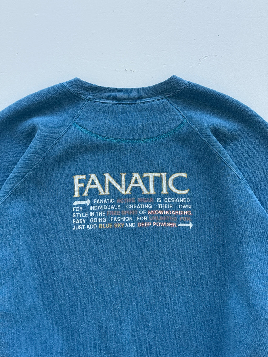 Blue Fanatic 80's Vintage Ski Graphic Sweatshirt Jumper - Large