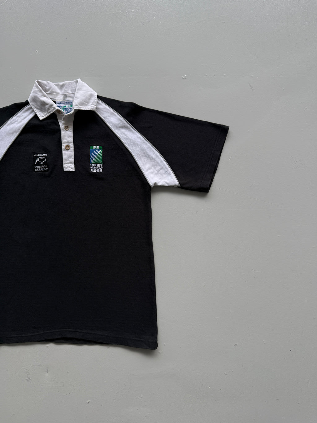 Black Rugby World Cup 2003 Vintage 00's Jersey Polo - Small
