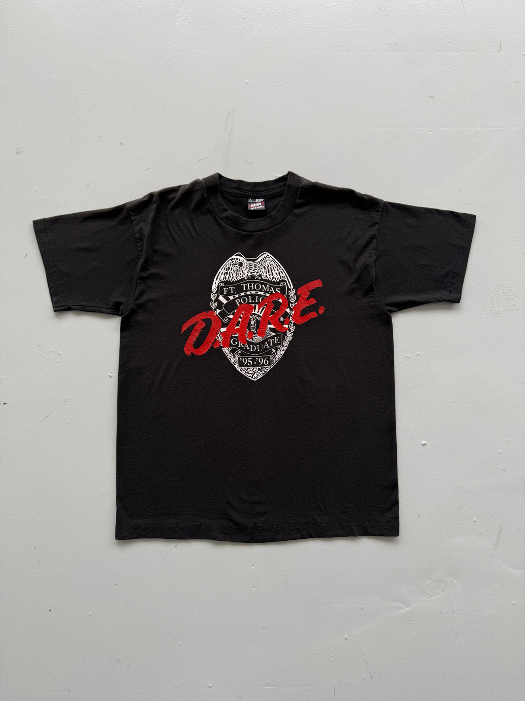 Black Dare 90's Vintage Graphic Single Stitch T-Shirt - Medium