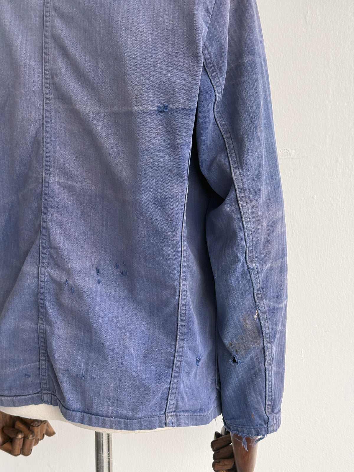 Thrashed Blue French 1950/60's Vintage Workwear Chore Jacket CH544 - XS