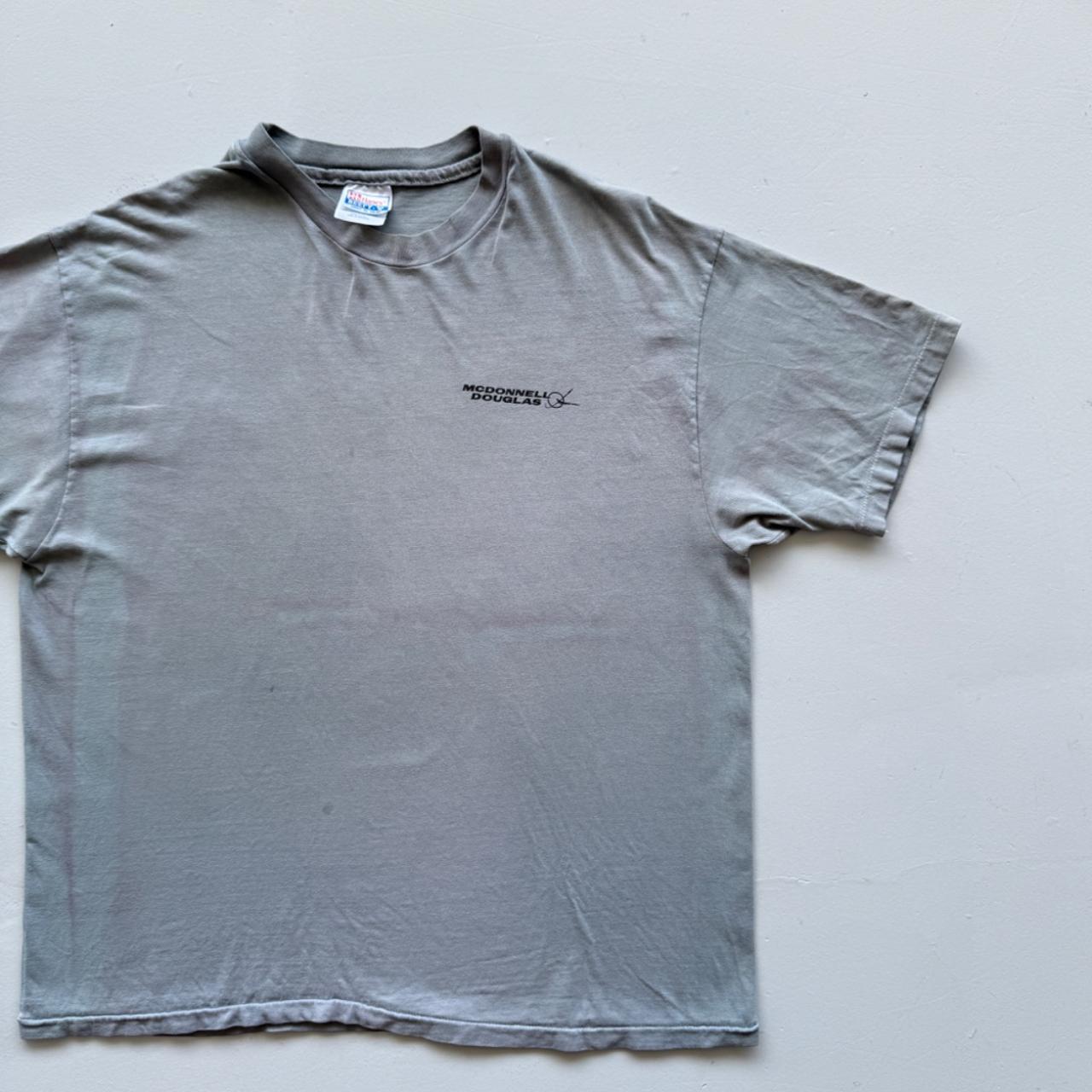 Blue Grey Overdyed Huntington Beach 90's Graphic Vintage T-shirt - XL