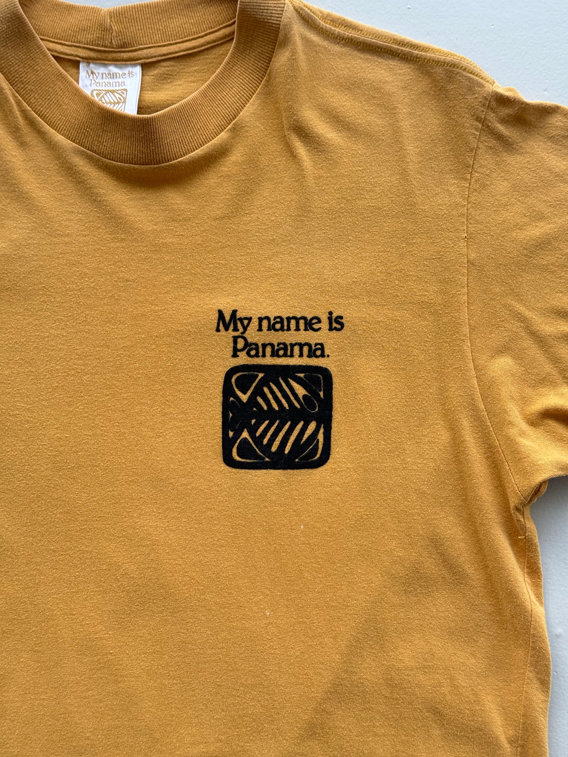 Yellow Panama 90's Vintage Single Stitch Surfwear Graphic T-Shirt - Medium