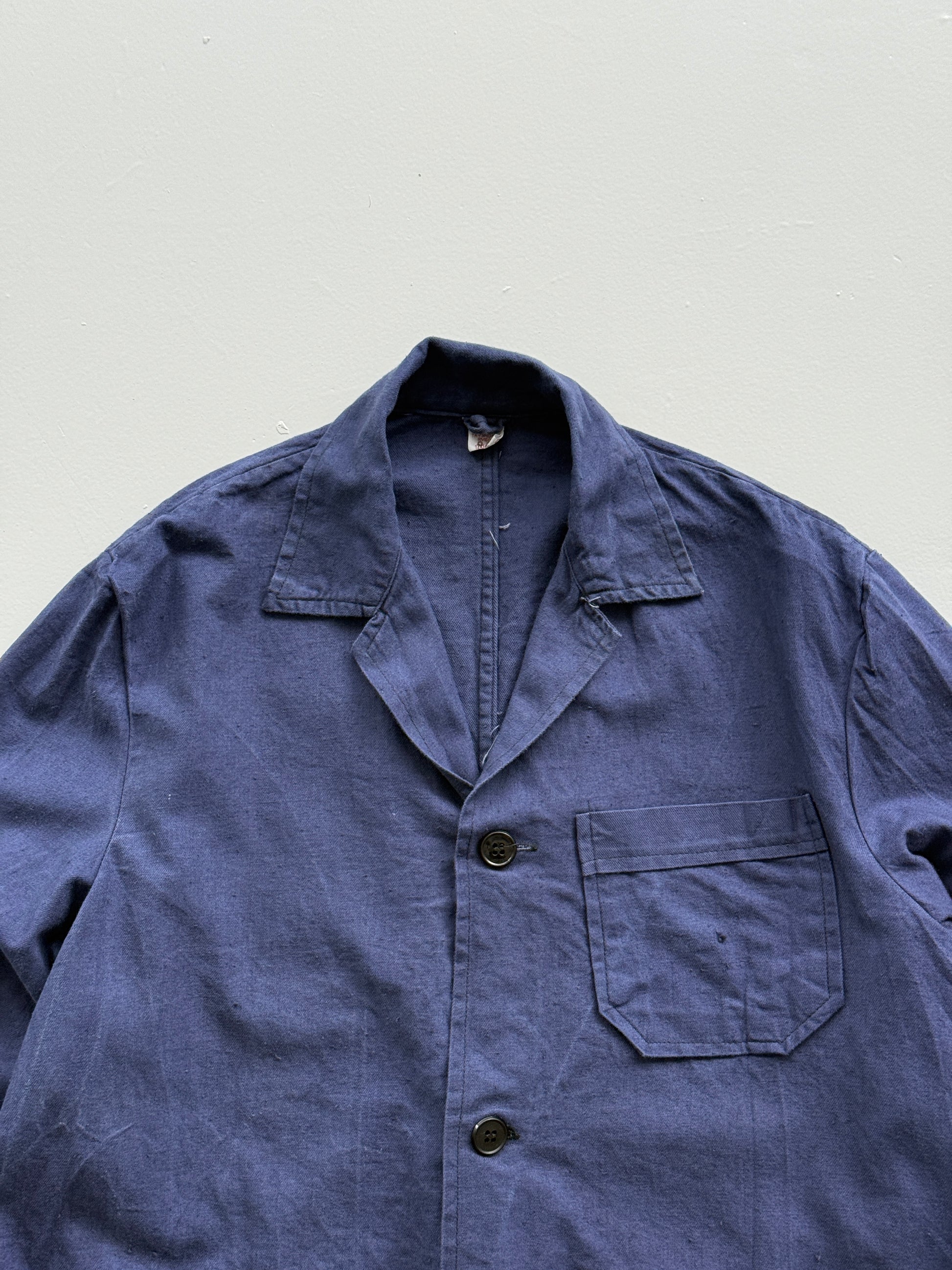 Navy Blue French Chore Jacket 80's Vintage Workwear CH158 - Small