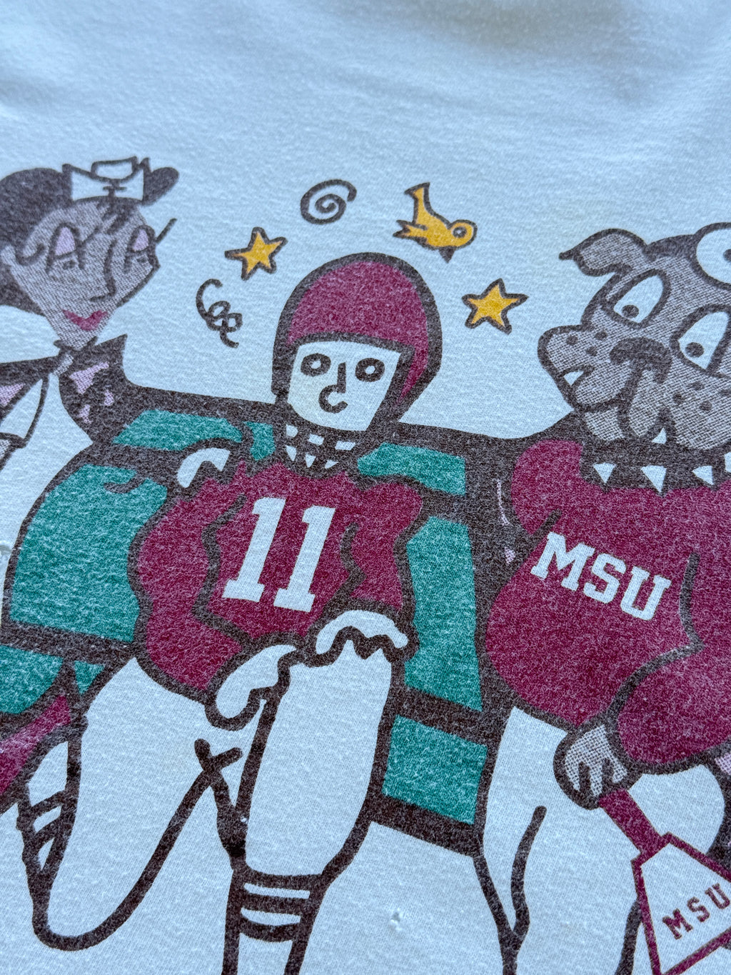 Hanes MSU We Bleed Maroon and White 90's Vintage T-Shirt - XL