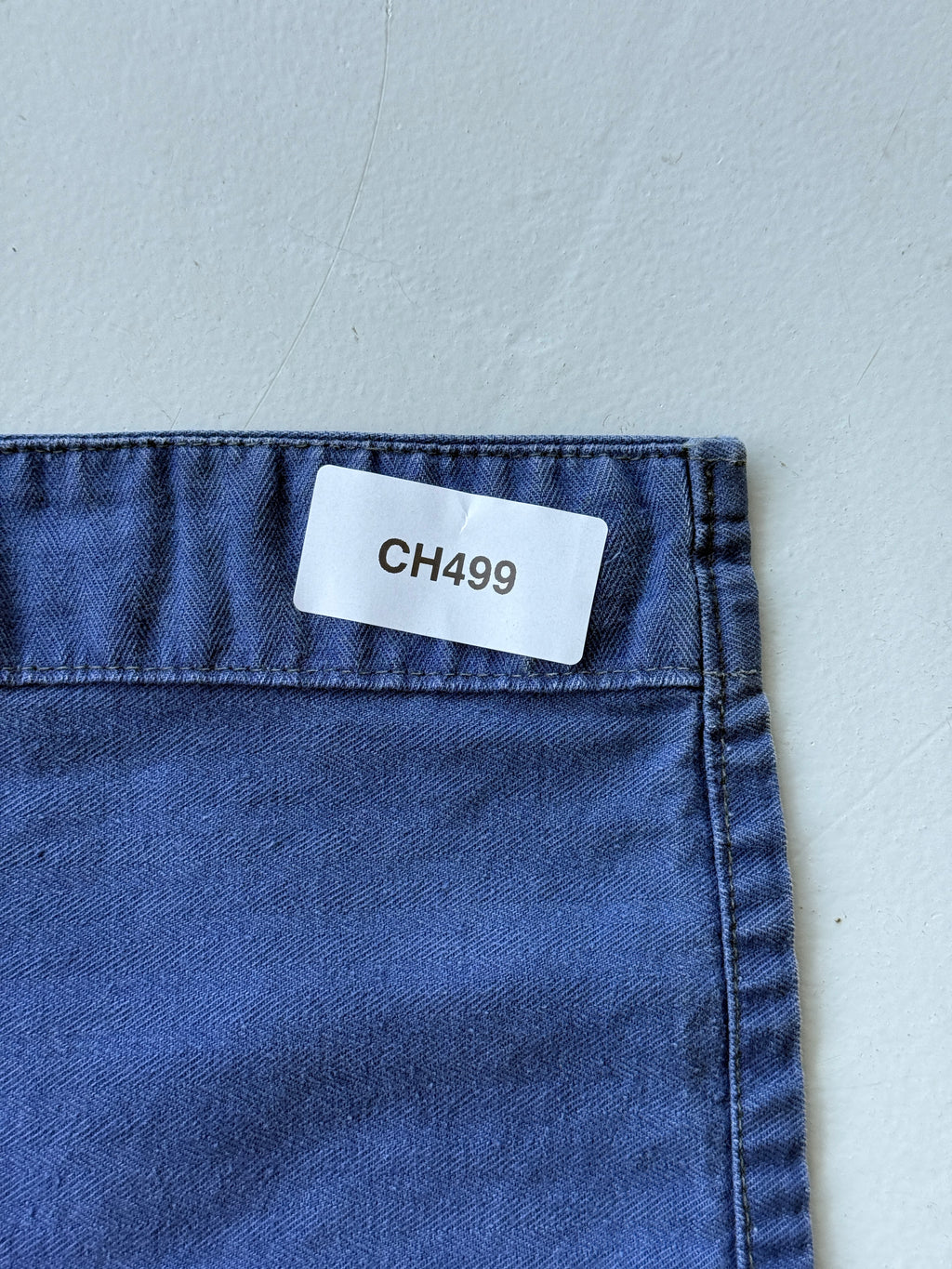 Blue Herringbone Cotton Vintage Workwear Chore Jacket CH499 - Large
