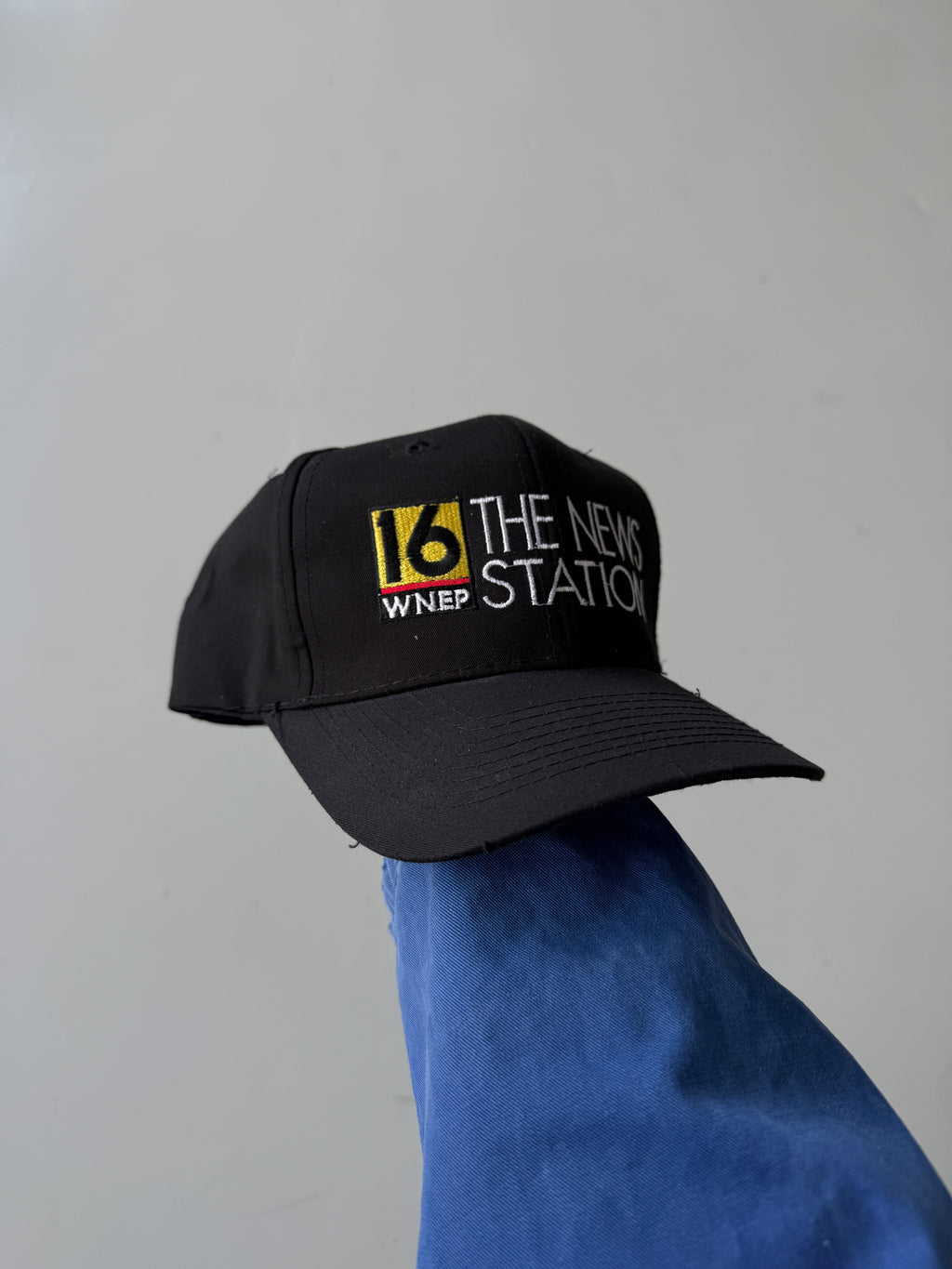 Black News Station Vintage Cotton SnapBack Trucker Cap