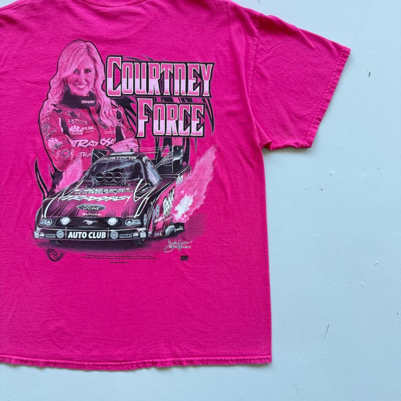 Hot Pink Nascar 00s Vintage Courtney Force Graphic T-shirt - XL
