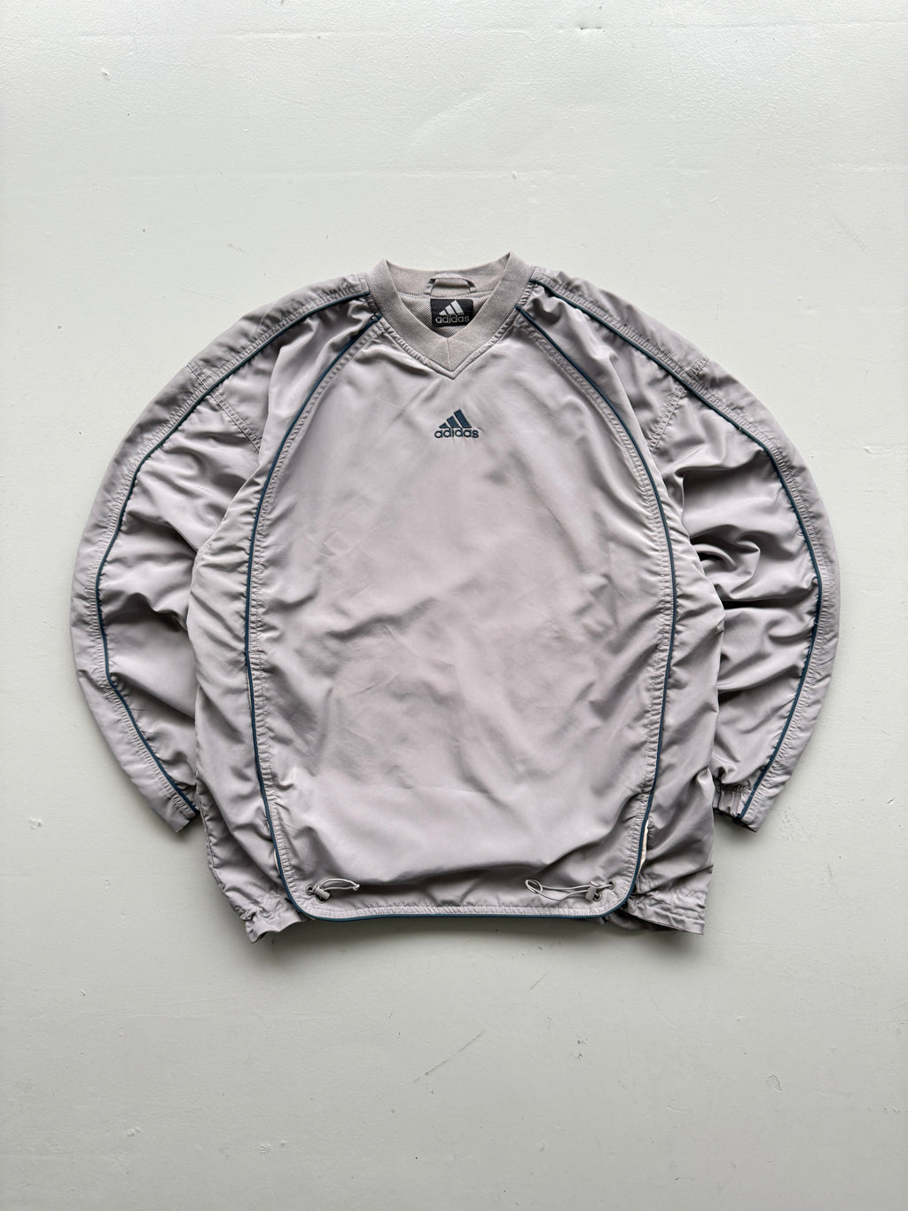 Adidas Grey Y2K Vintage Training Pullover Sweatshirt - Medium