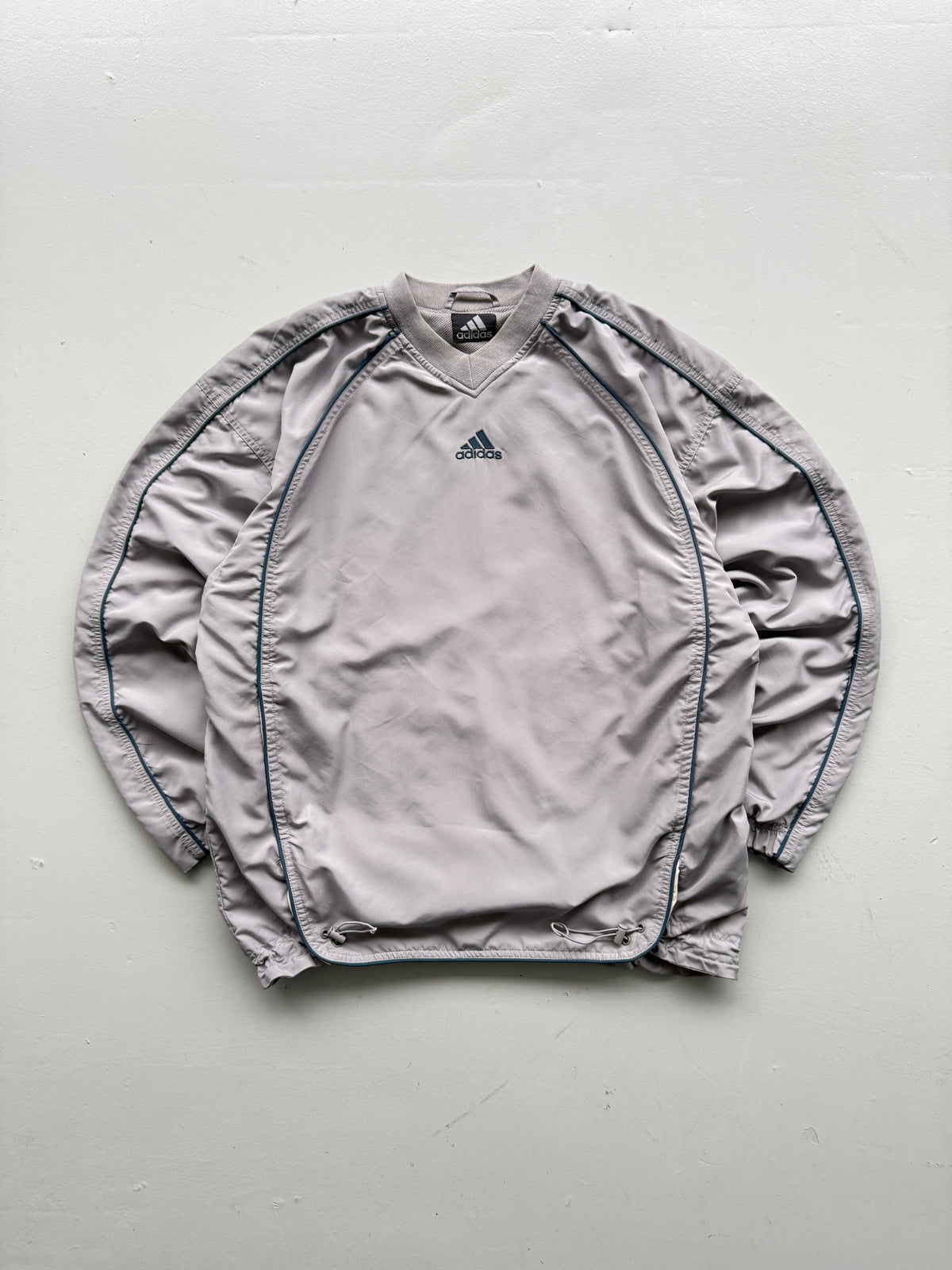 Adidas Grey Y2K Vintage Training Pullover Sweatshirt - Medium