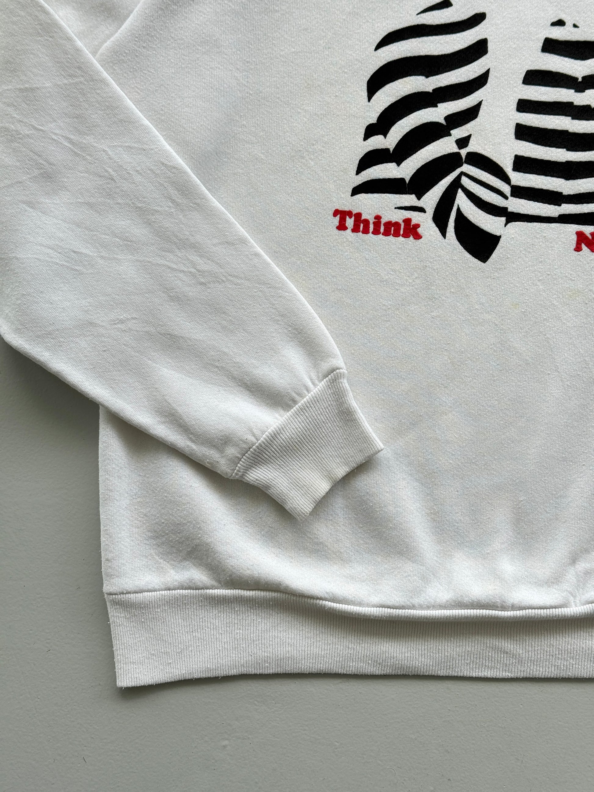 White New York 80's Vintage Graphic Tourist Sweatshirt Jumper - Medium