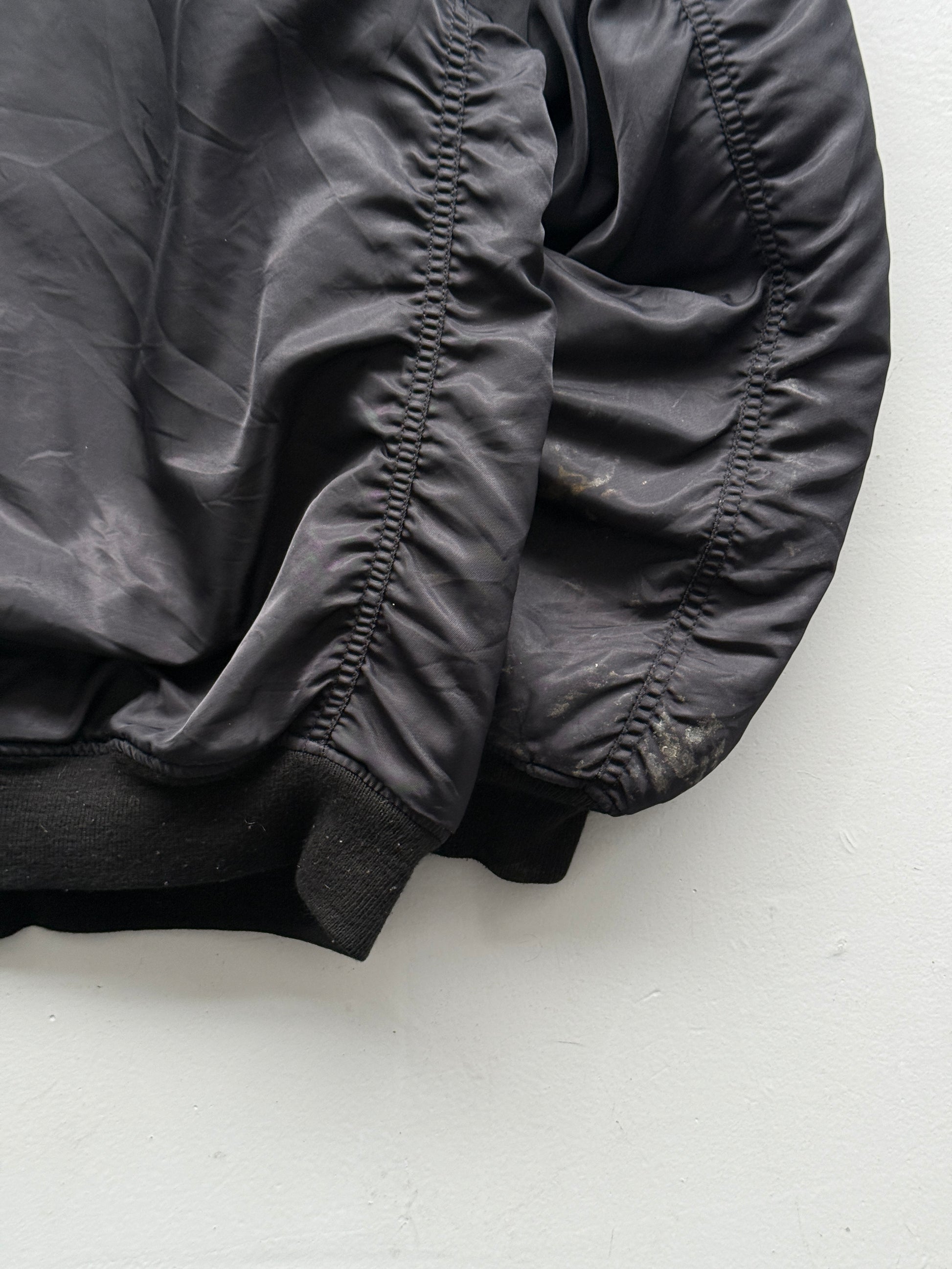 Black Reversible 90's Vintage Bomber Jacket - XXL