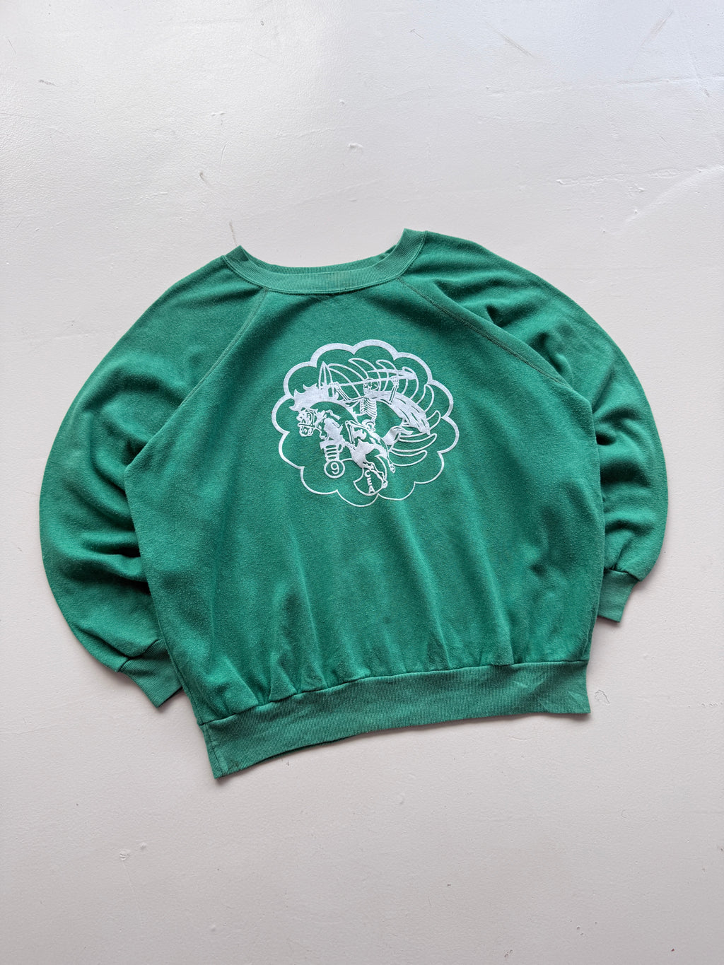 French Military 9e RCP 80's Vintage Raglan Sweatshirt - Small