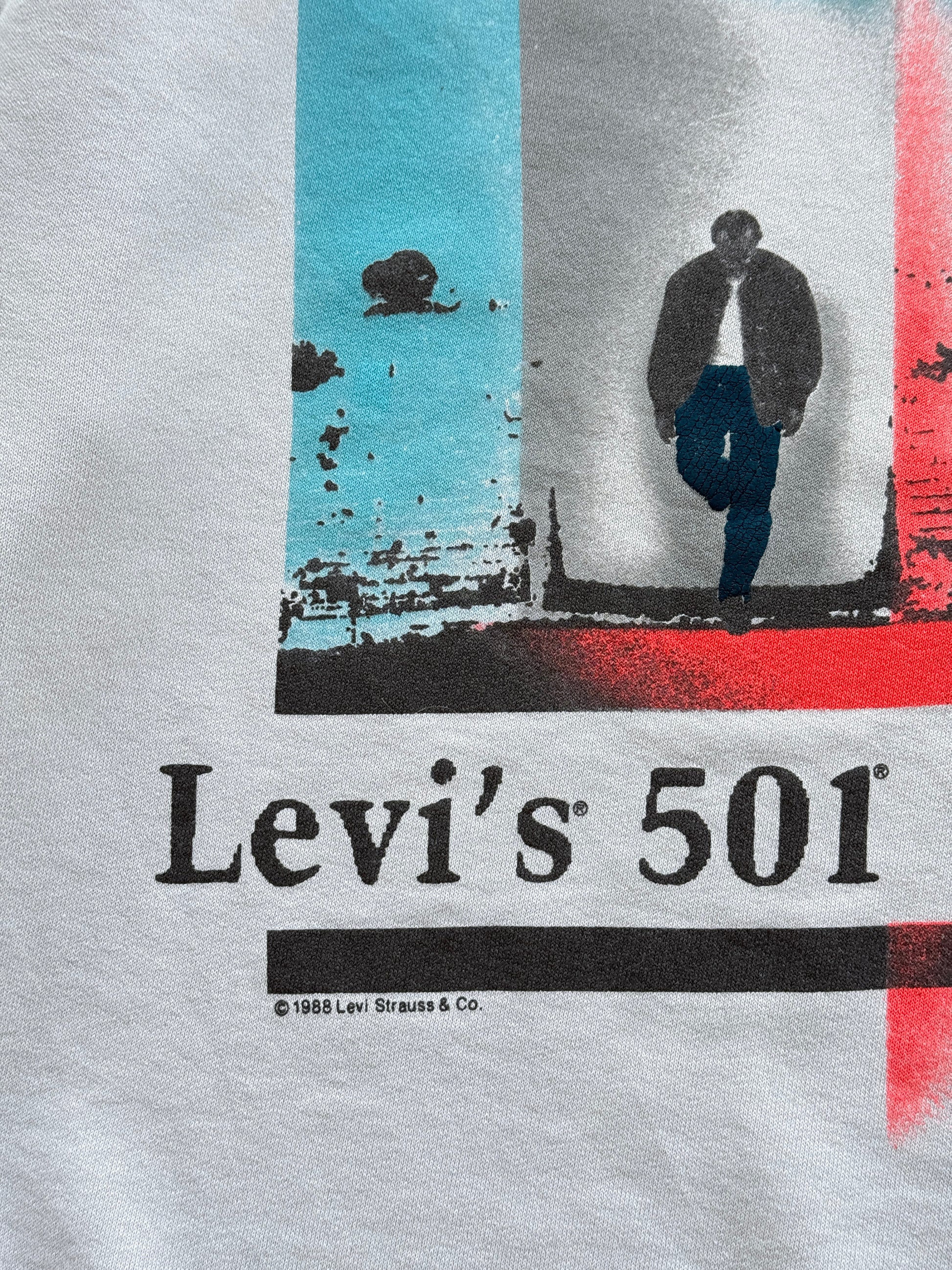 Levi's 501 Blues 80's Vintage Graphic Sweatshirt - Medium