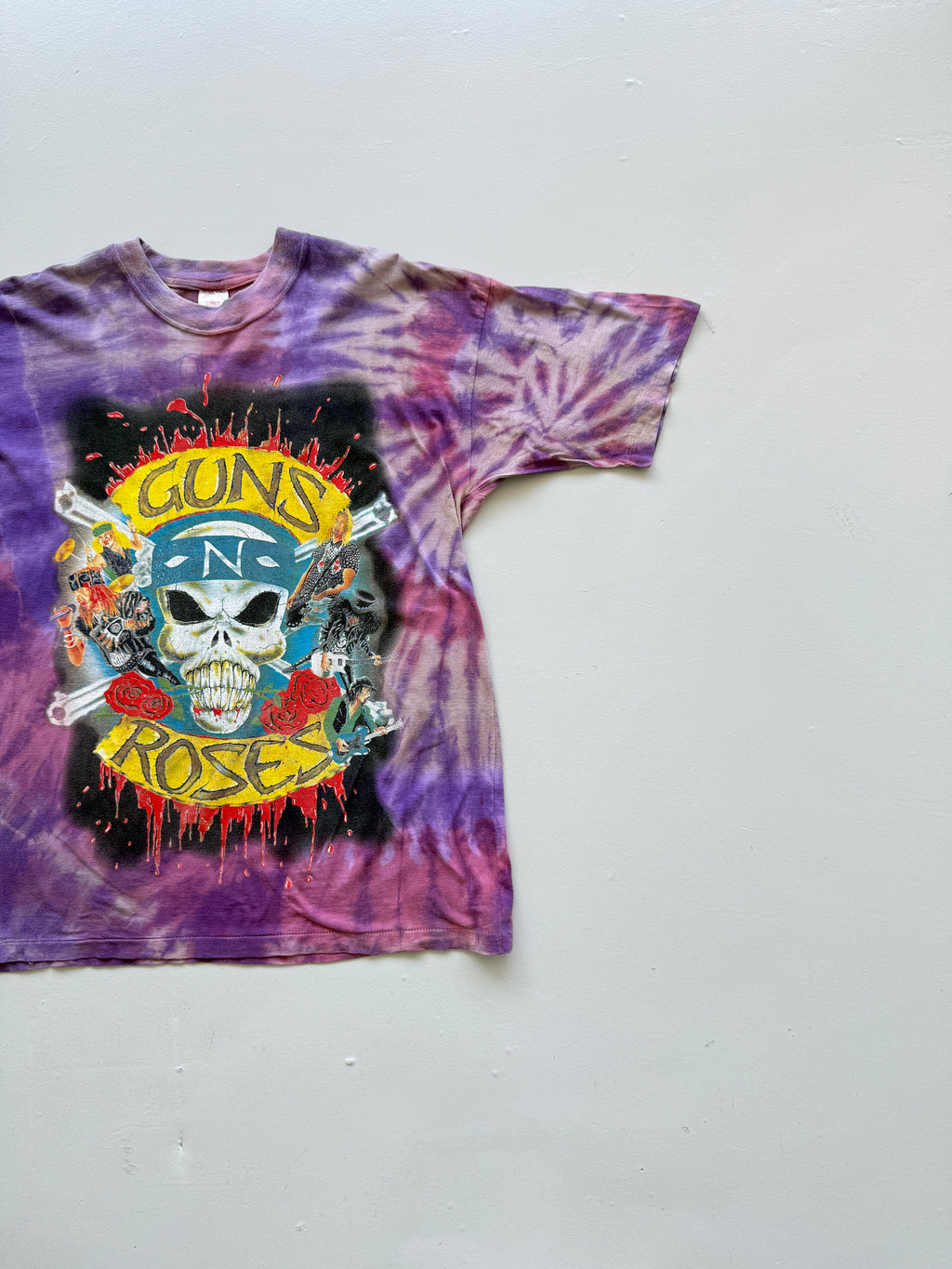 Purple Tie-Dye Guns N' Roses 90's Vintage Single Stitch Graphic T-Shirt - XL