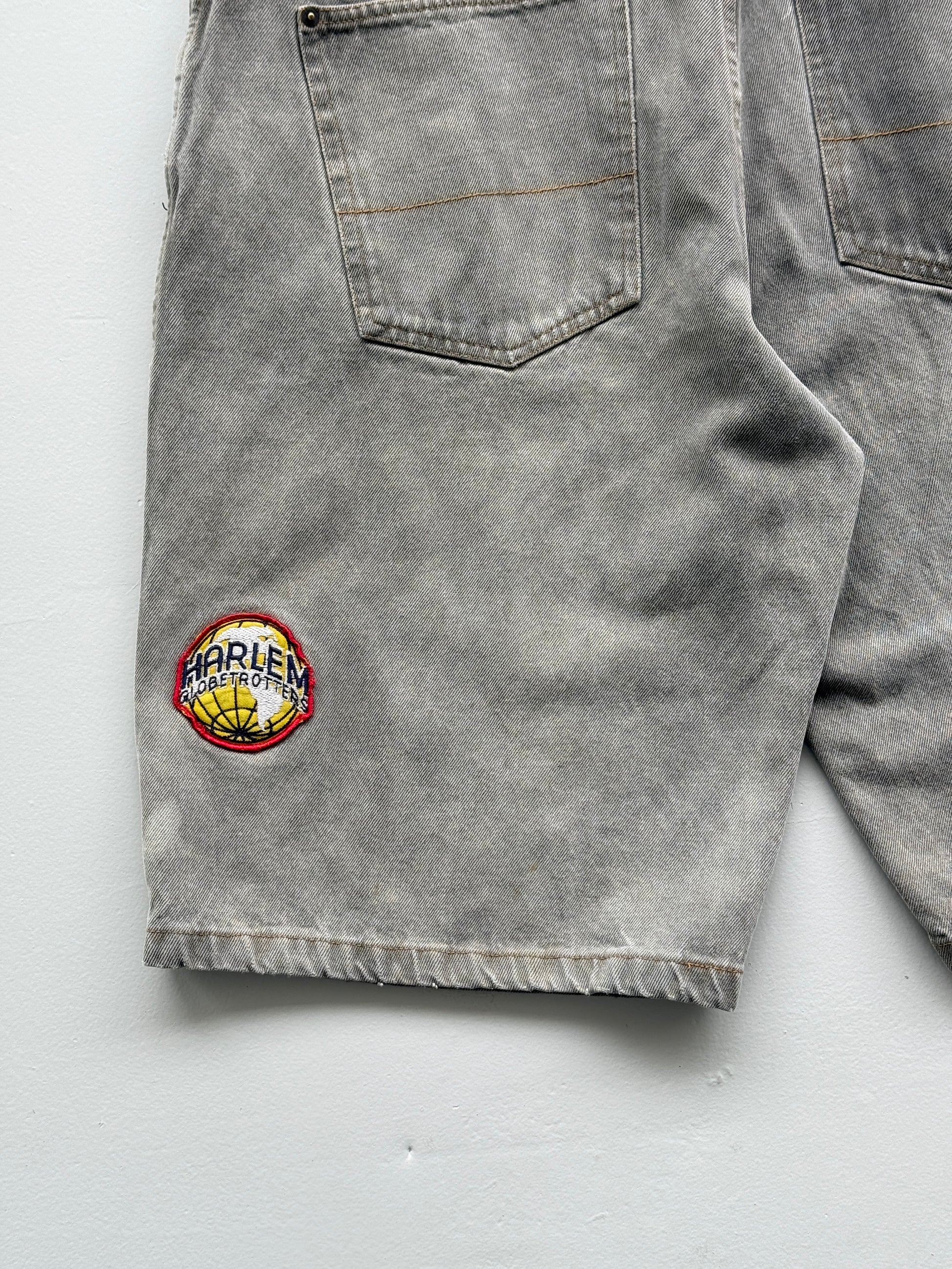 Faded Grey Fubu Platinum 00's Vintage Y2K Denim Shorts - W36 x L12
