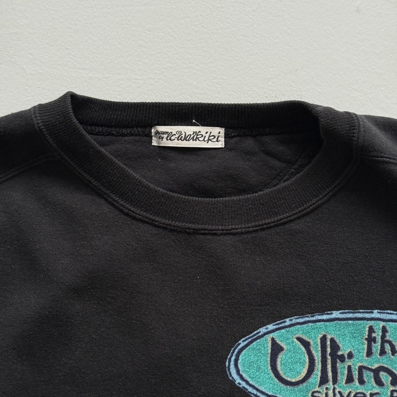 Faded Black Ocean Rave 90s Vintage Graphic Sweatshirt - XL