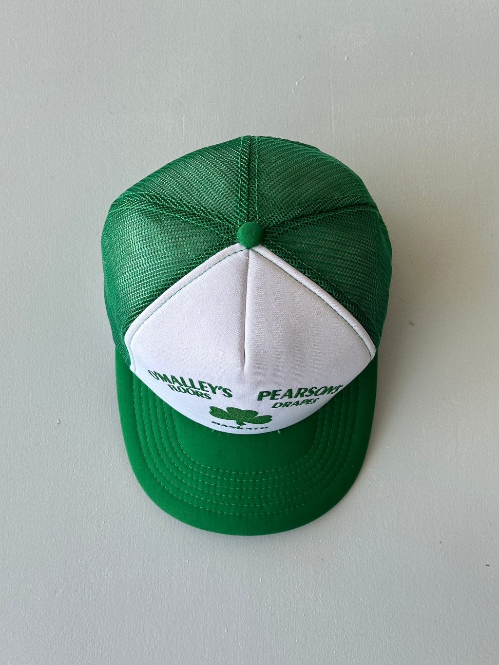 Green / White O'Malley's Vintage Foam & Mesh Snapack Trucker Cap