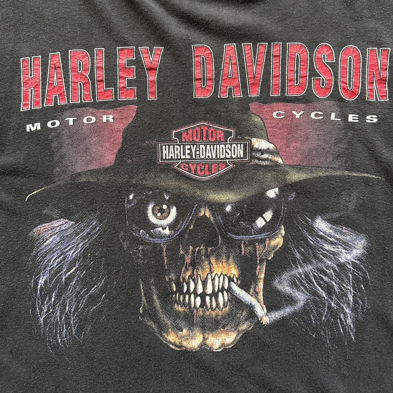 Black Harley Davidson Rare Skeleton 90’s Vintage T-shirt - Large