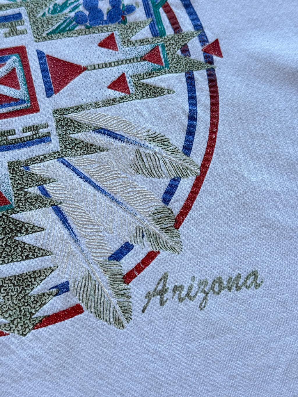 White Arizona Native Southwest 90's Vintage Single Stitch Graphic T-Shirt - XL