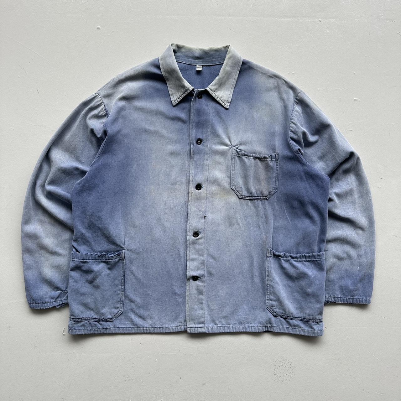 Faded Blue French Workwear 80’s Vintage Chore Jacket CH007 - 2XL