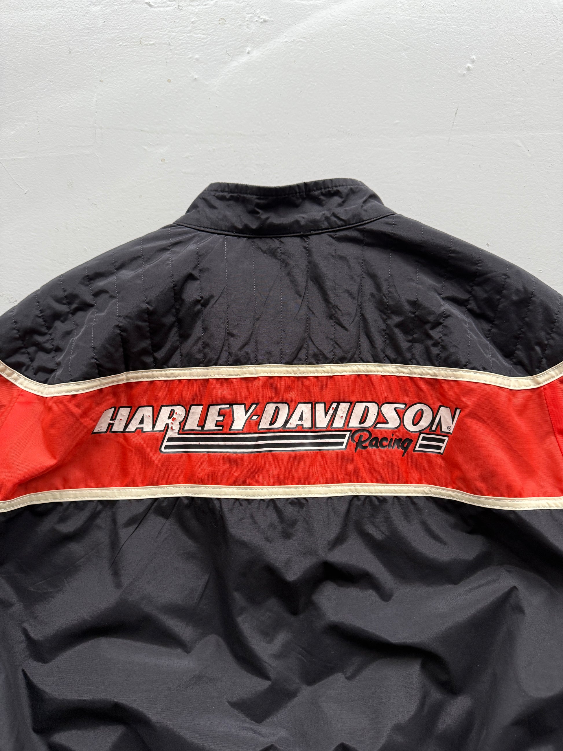 Black Harley Davidson 00's Screamin Eagle Vintage Made in USA Biker Jacket - XL