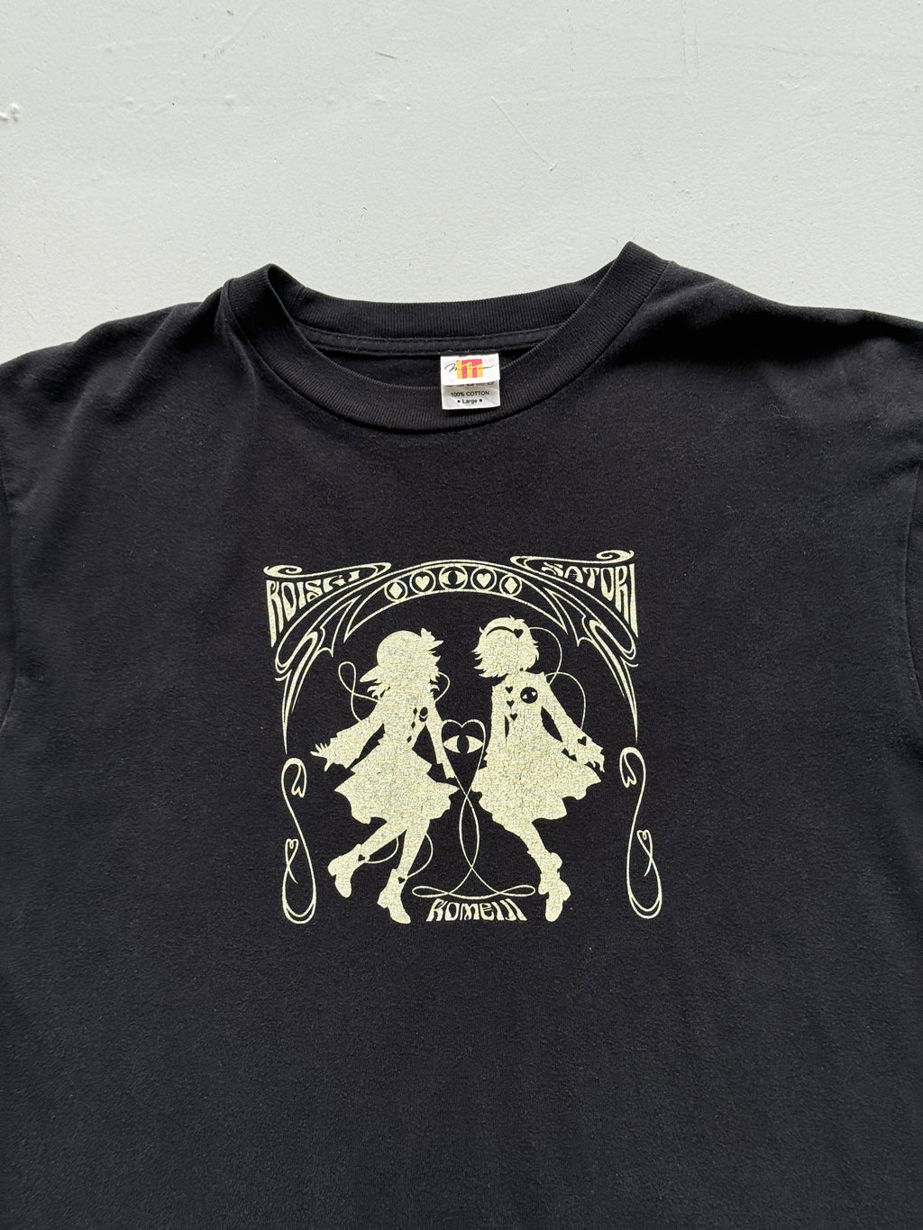 Black Komeiji Satori 00's Vintage Anime Graphic Gamer T-Shirt - Large