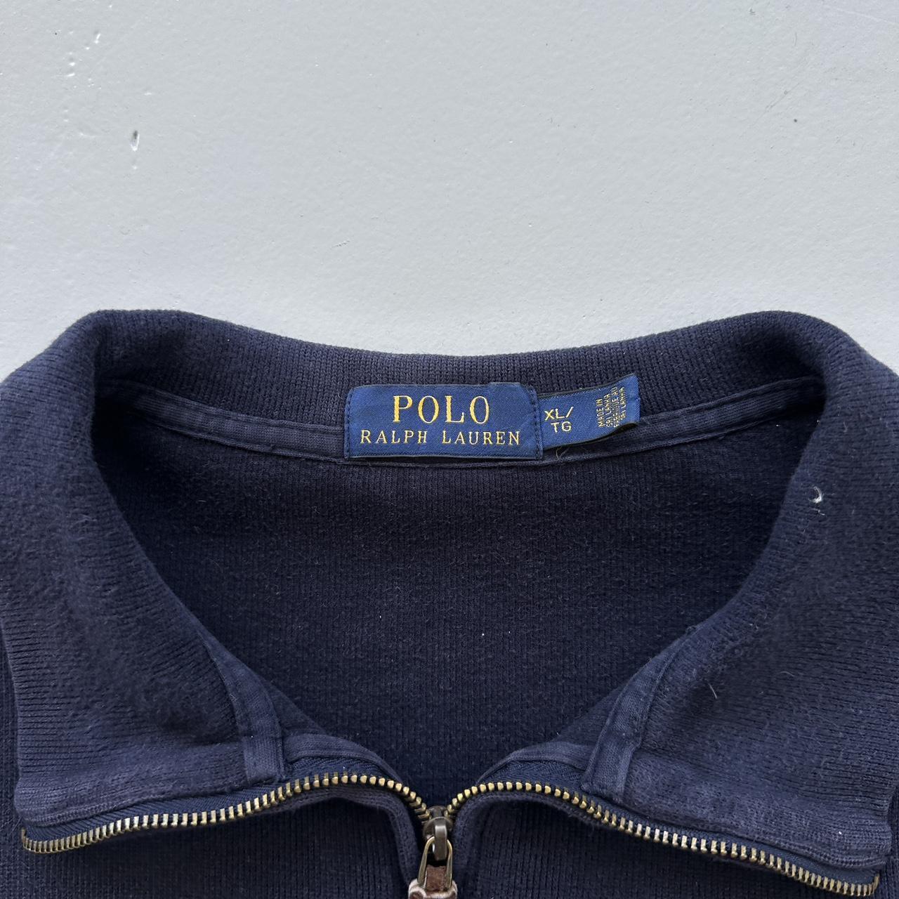 Navy Polo Ralph Lauren Quarter Zip Sweatshirt - Boxy XL