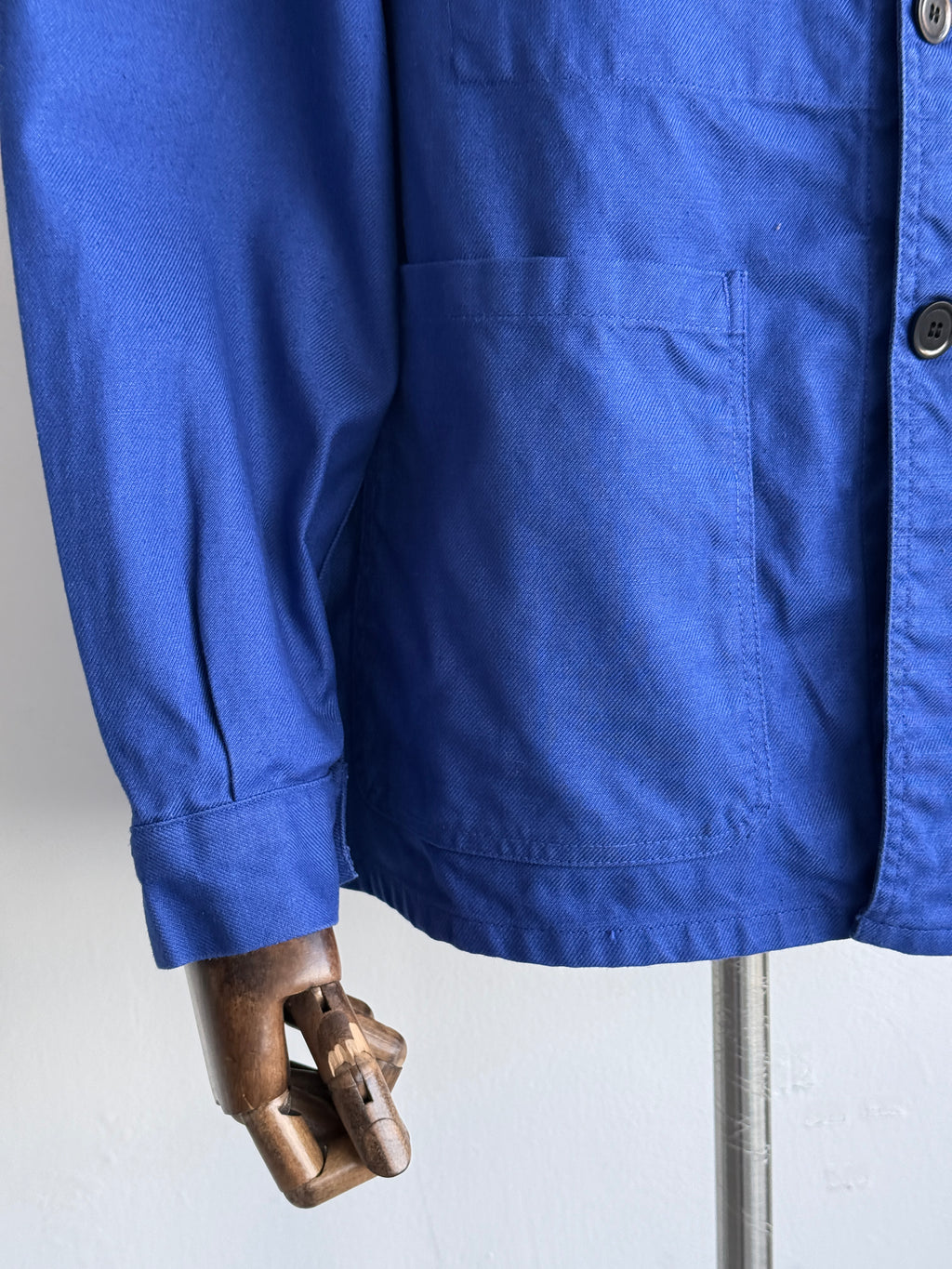 Blue French 1950s/60s Vintage Workwear Chore Jacket CH470 - Medium