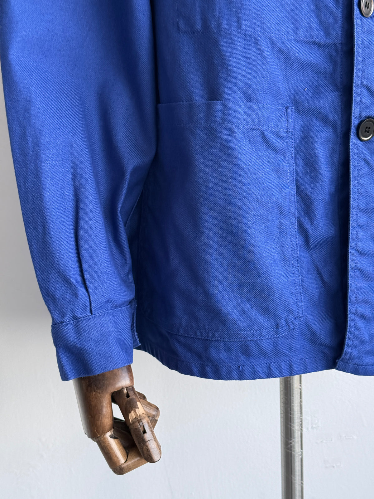 Blue French 1950s/60s Vintage Workwear Chore Jacket CH470 - Medium