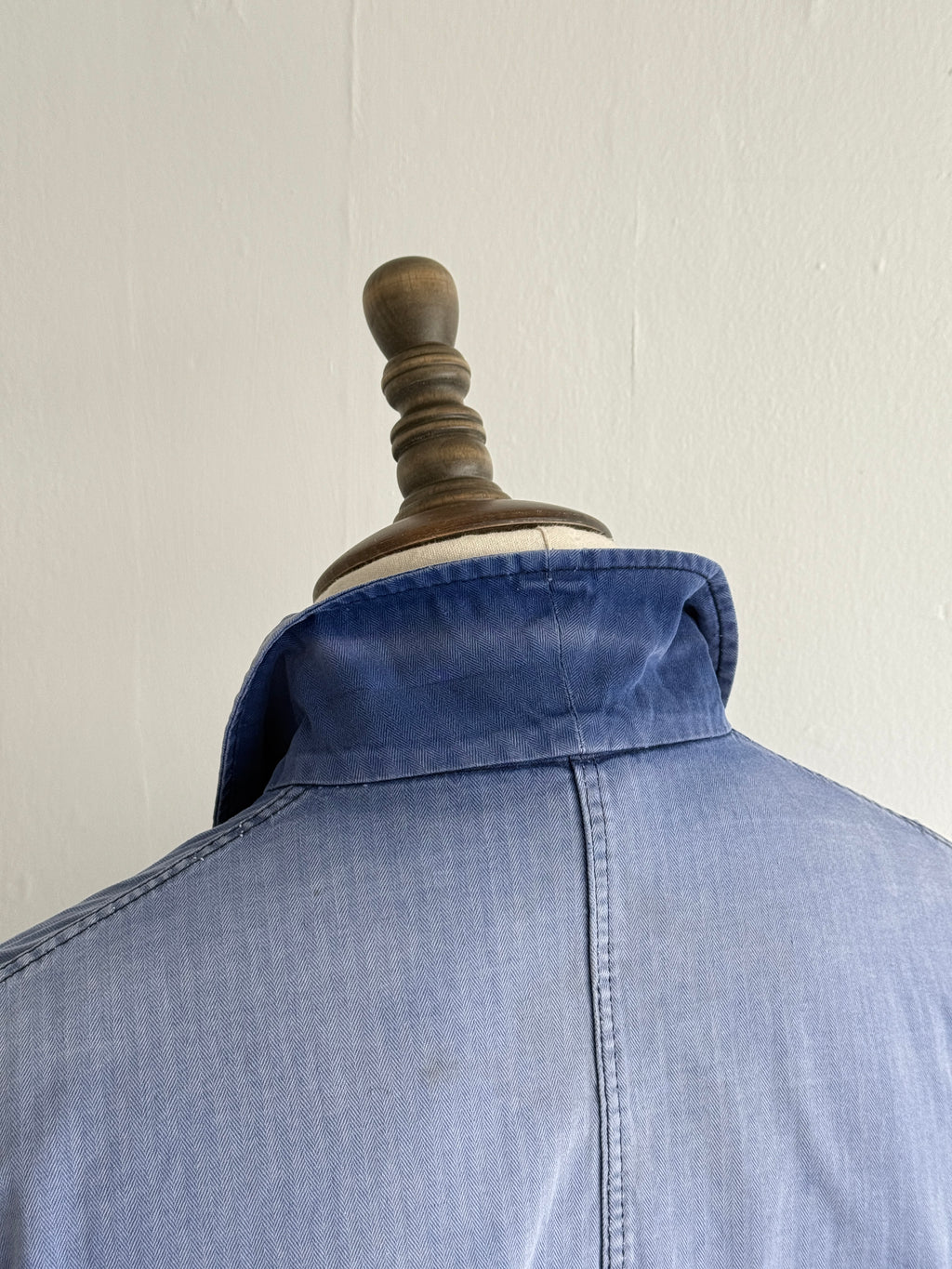 Faded Blue Pionier 70's Herringbone Cotton Vintage Workwear Chore Jacket CH380 -