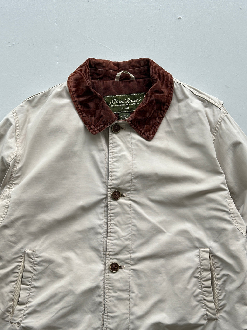 Eddie Bauer 90's Vintage Barn Jacket Cream / Sandstone - Large