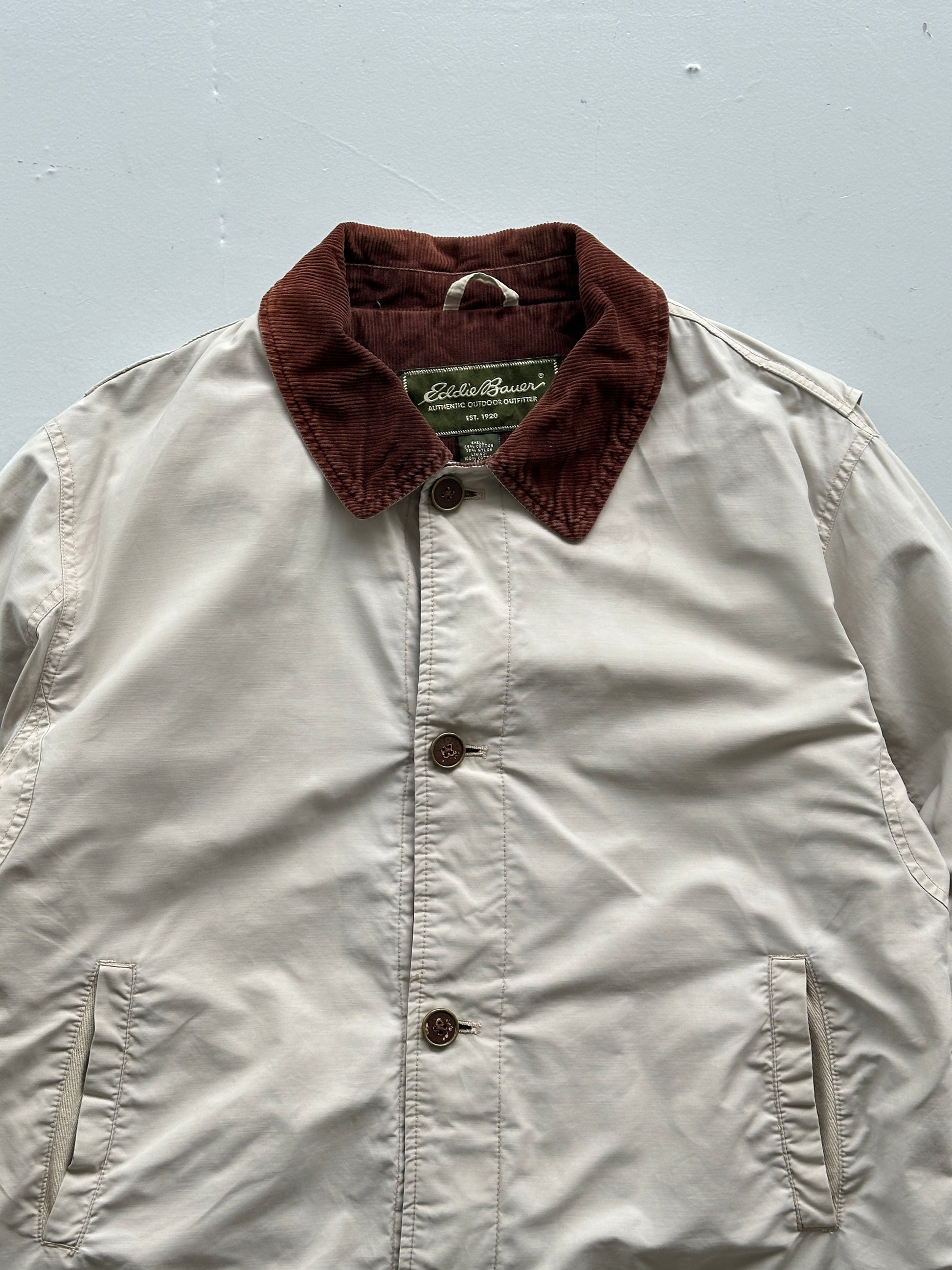 Eddie Bauer 90's Vintage Barn Jacket Cream / Sandstone - Large