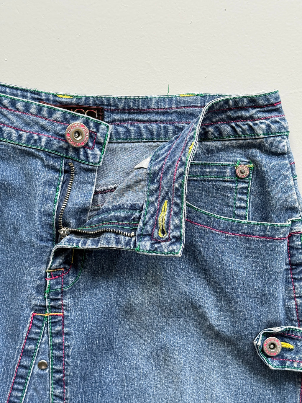 Blue Vezucc 00's Vintage Y2K Hippie Denim Maxi Skirt - Size 10
