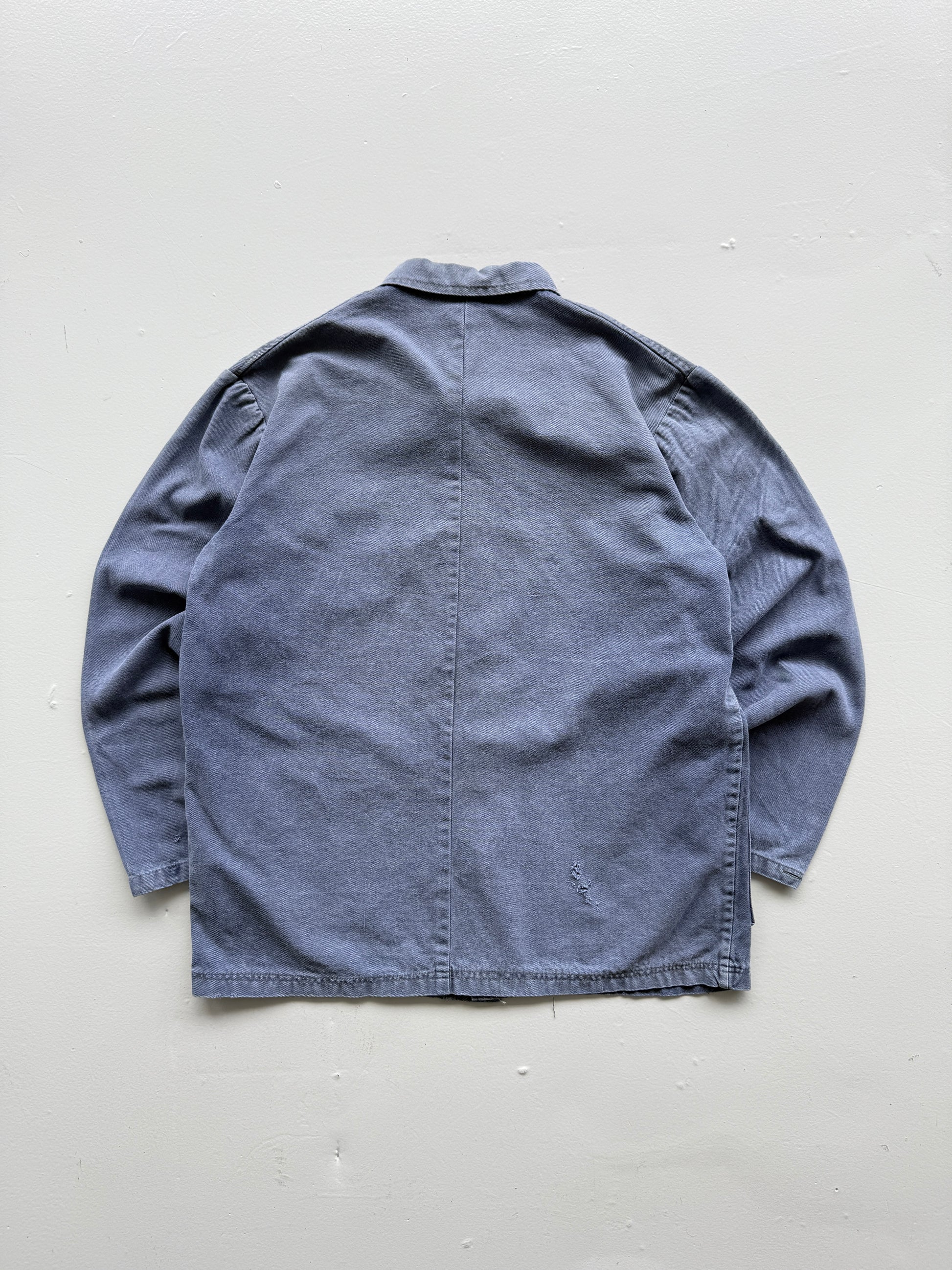 Faded Blue French Chore Jacket 80's Vintage Workwear CH216 - Medium