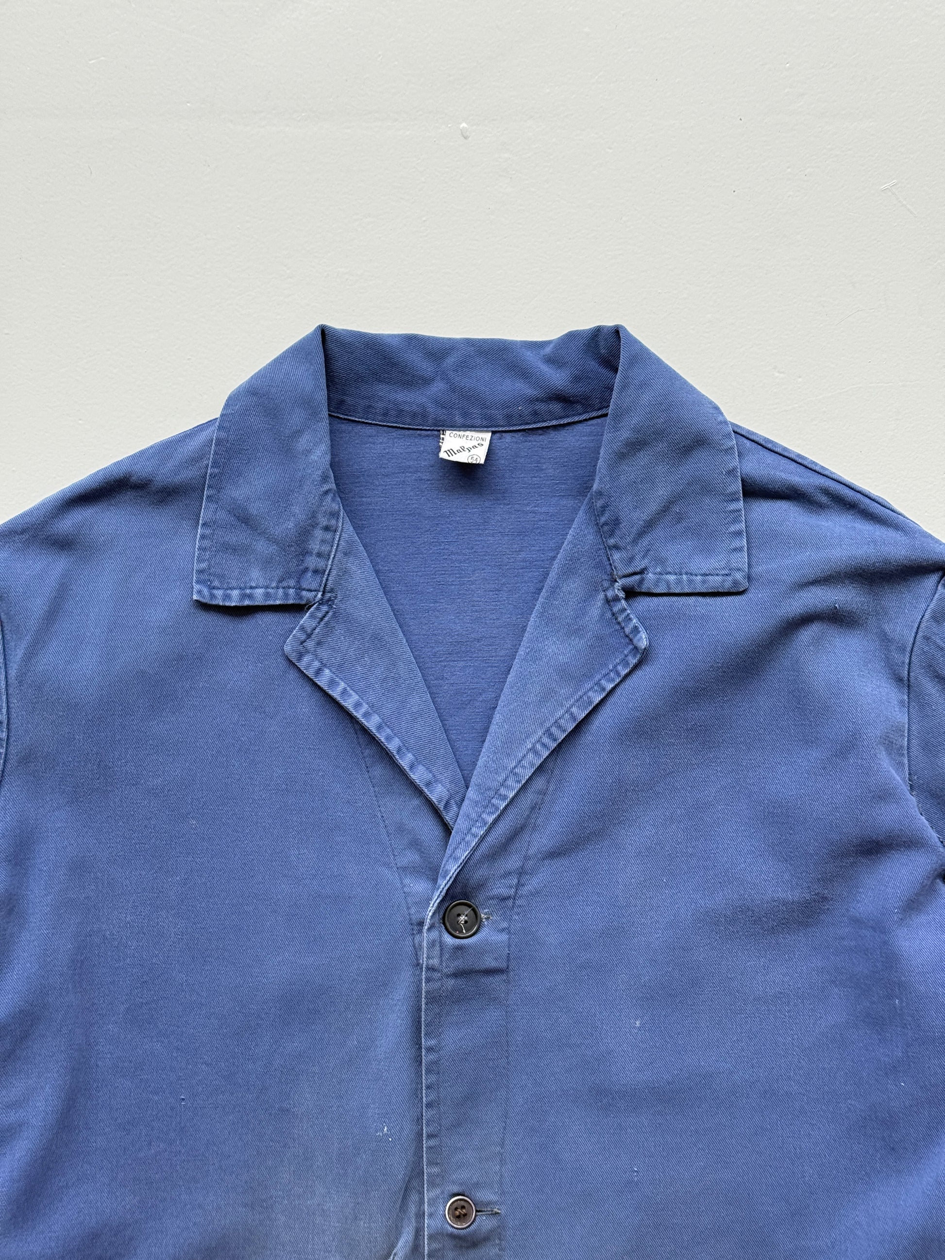 Thrashed Blue Chore Jacket 70's Vintage French Workwear CH138 - Large