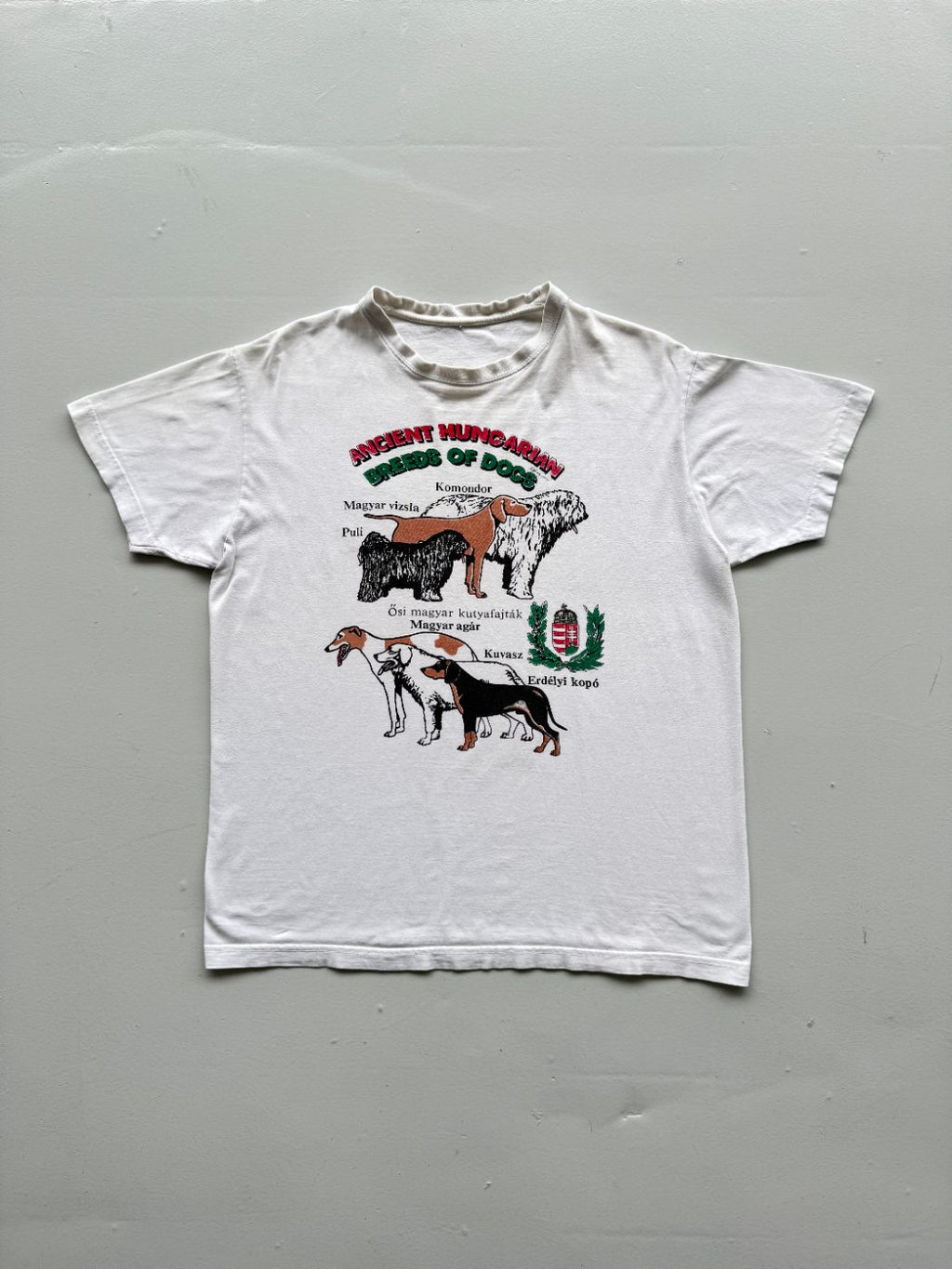 Ancient Hungarian Breeds of Dogs Vintage Graphic T-Shirt - Medium