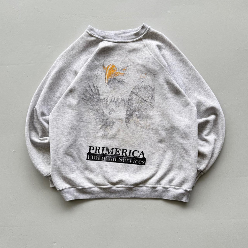 Grey Bald Eagle 90’s Vintage Primerica Graphic Sweatshirt - XL