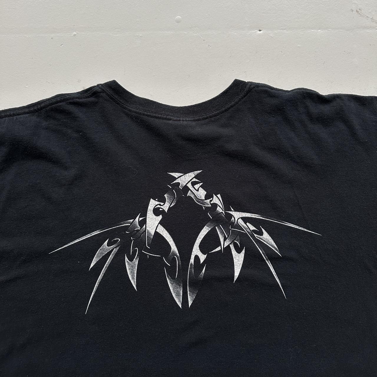 Black Tribal Skull Gothic Y2K 00s Vintage Graphic T-Shirt - 2XL