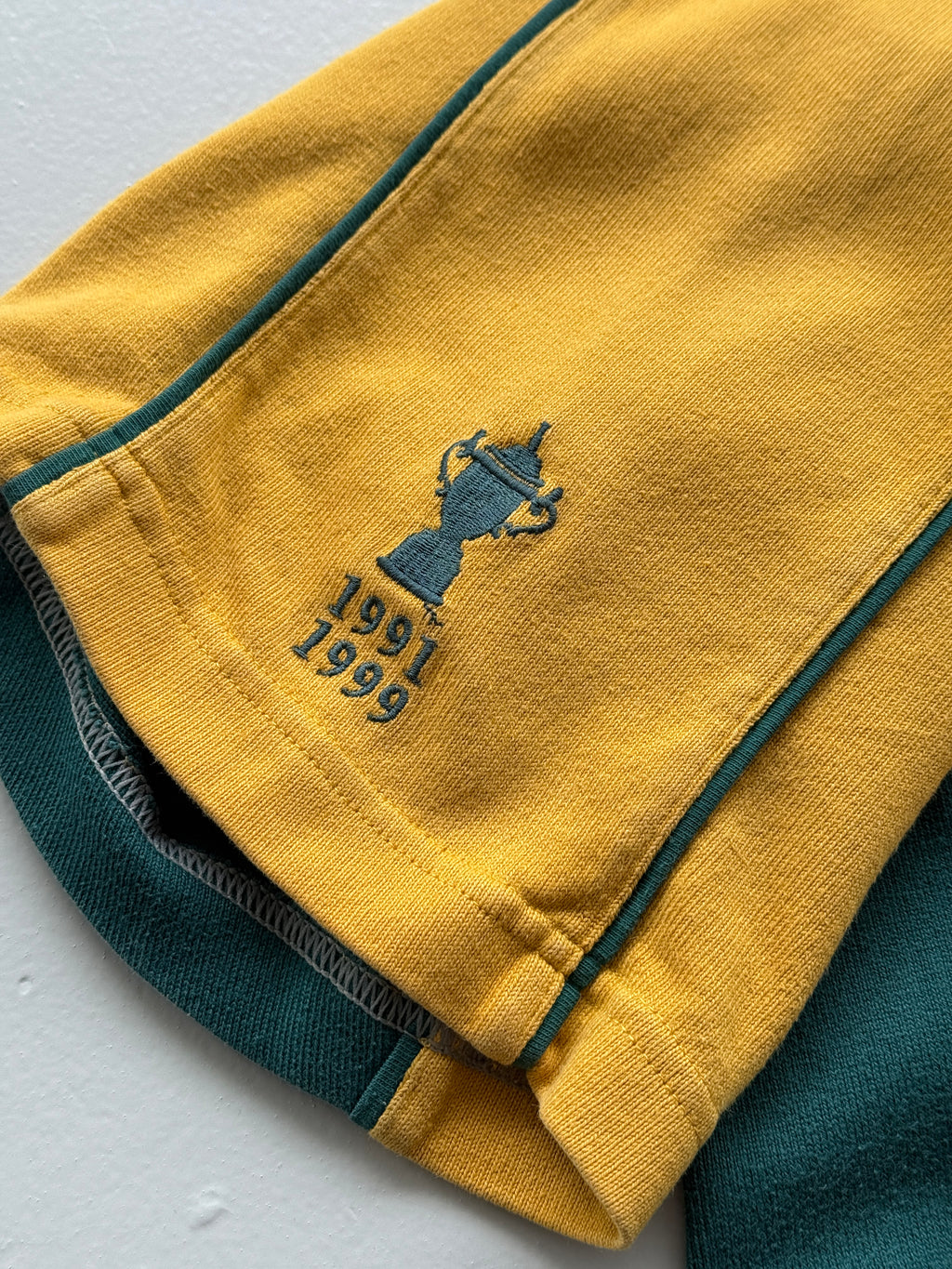 Yellow Australia 00's Vintage Wallabies Rugby Polo Jersey - XL
