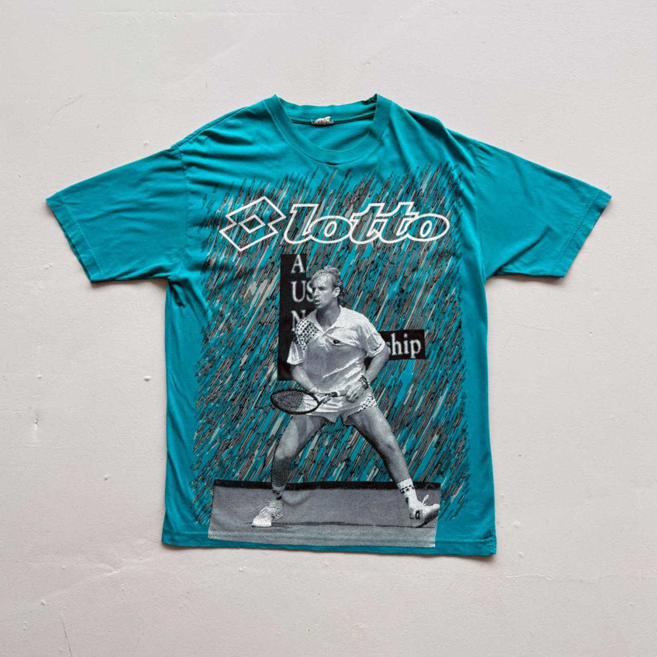 Blue Lotto US Tennis 90s Vintage Graphic T-Shirt - Large