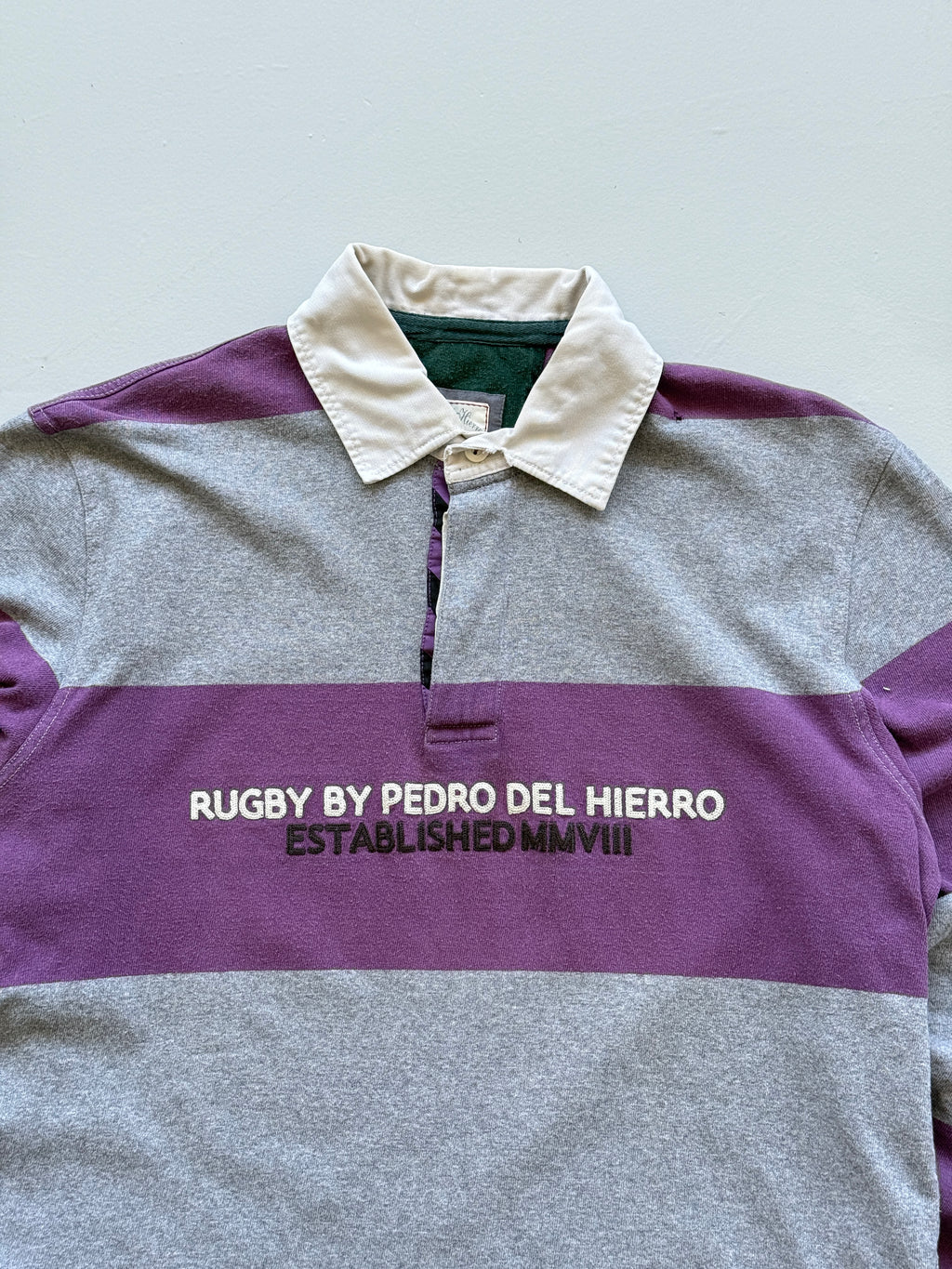 Pedro del Hierro Striped Vintage Long Sleeve Rugby Polo - Medium