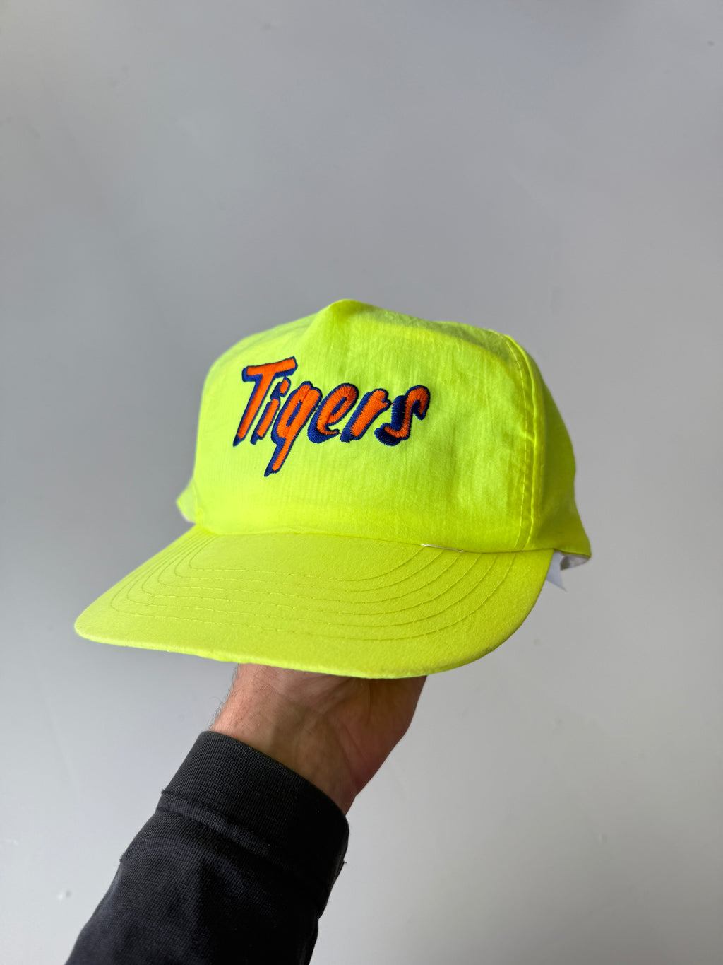 Neon Yellow Tigers Vintage Nylon SnapBack Trucker Cap