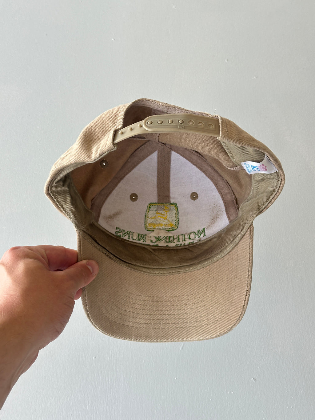 Stone John Deere Nothing Runs Like A Deere 90's Vintage SnapBack Trucker Cap