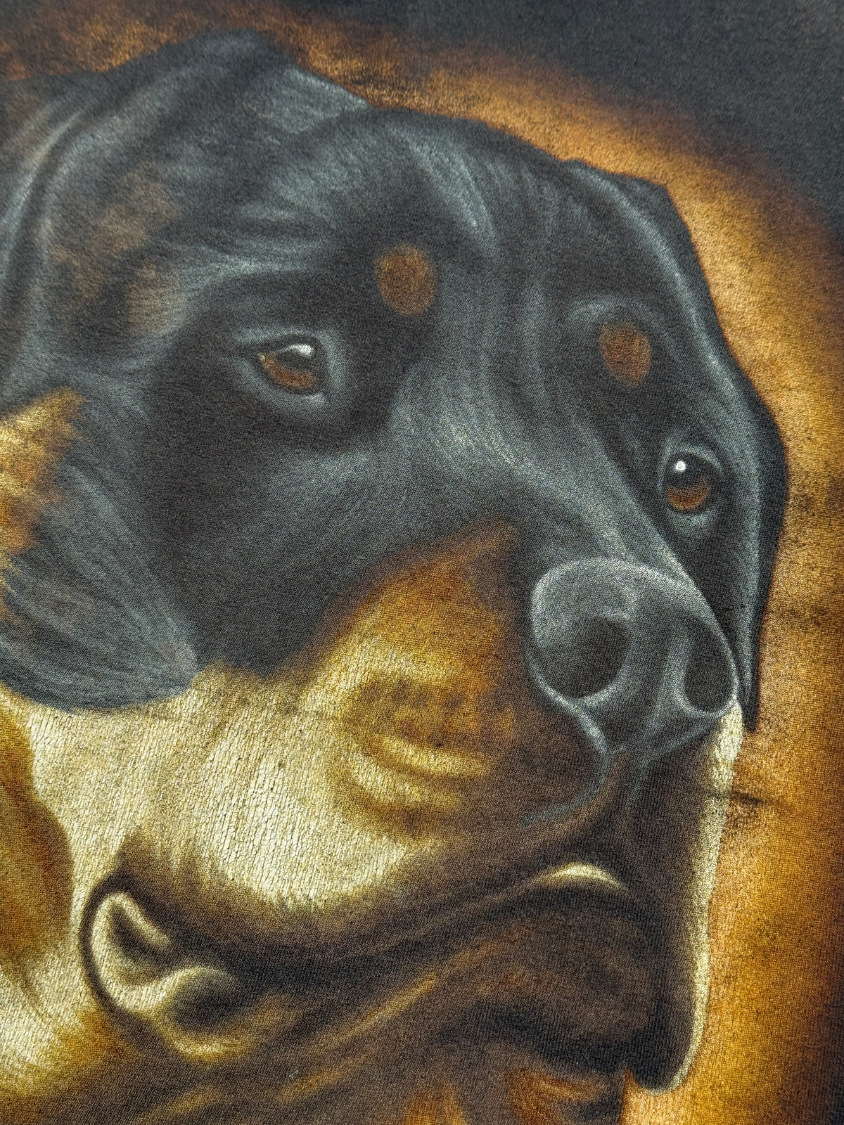 Black Rottweiler Dog Late 90's Vintage Graphic T-Shirt - XL