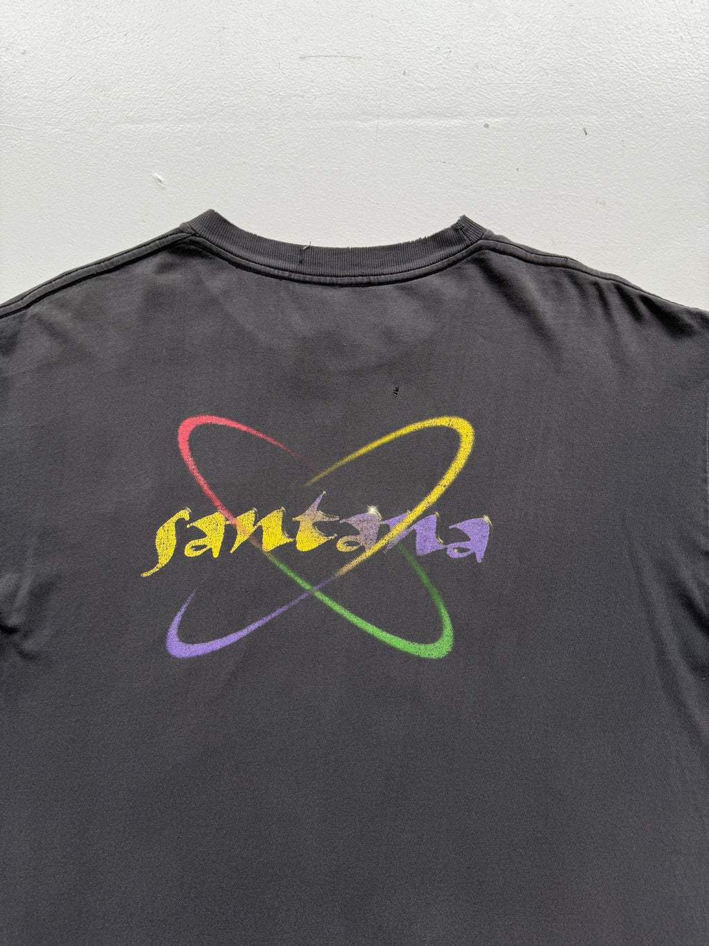 Faded Black Carlos Santana 90's Vintage Graphic Band T-Shirt - Medium
