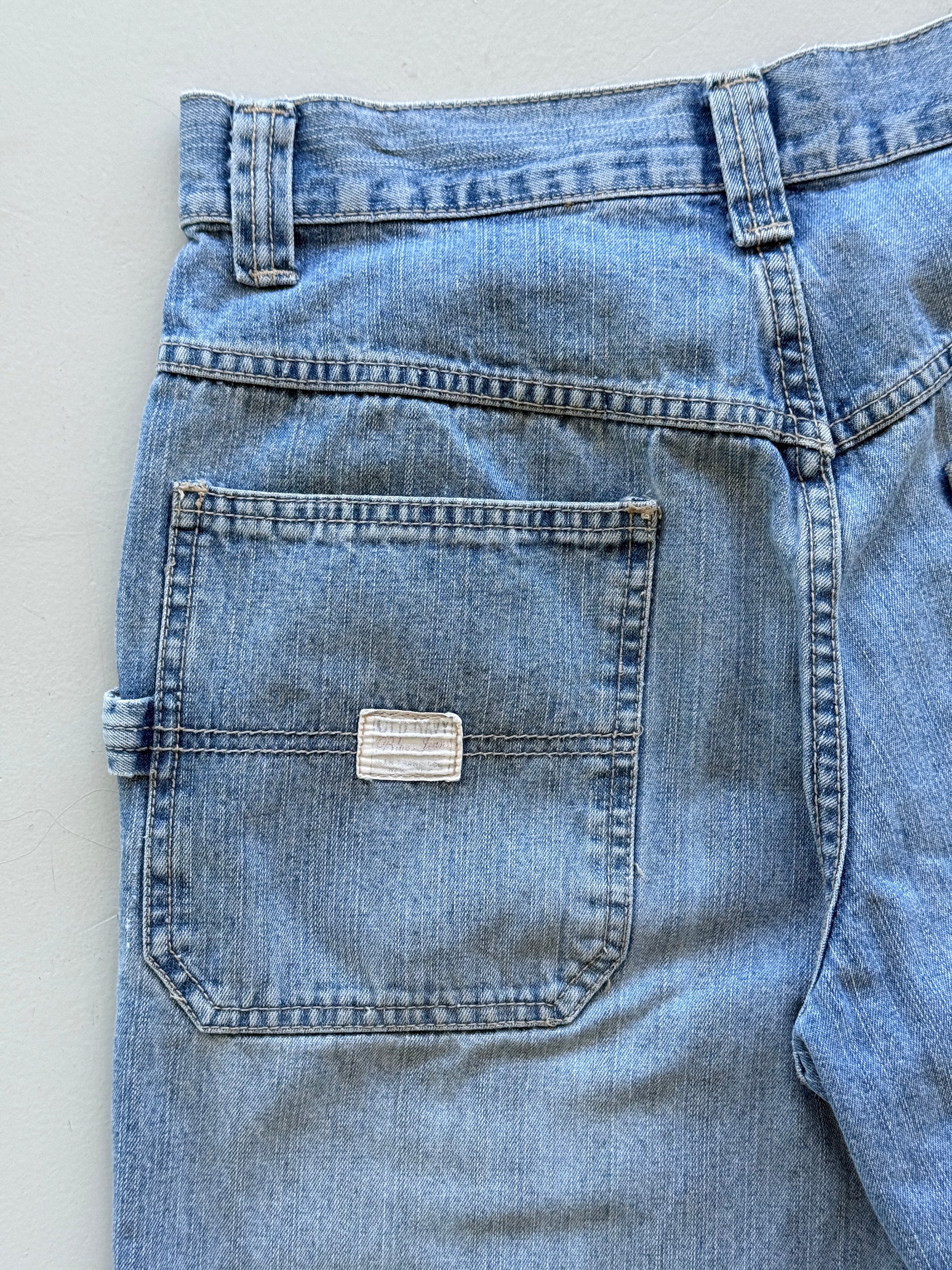 Light Blue Old Navy 00's Vintage Baggy Carpenter Denim Shorts - W30 x L11