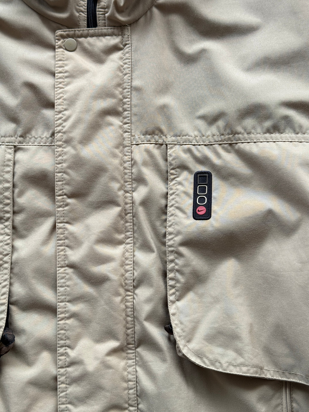 Beige Nike 00's Vintage Puffer Winter Jacket - XL